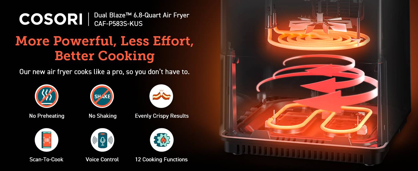 More Powerful. Less Effort. Better Cooking.Our new air fryer cooks like a pro. so you don��t have to.