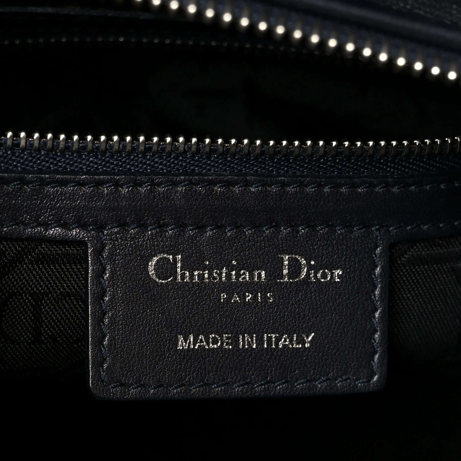 Lambskin Cannage Large Lady Dior Navy Blue - Top Club