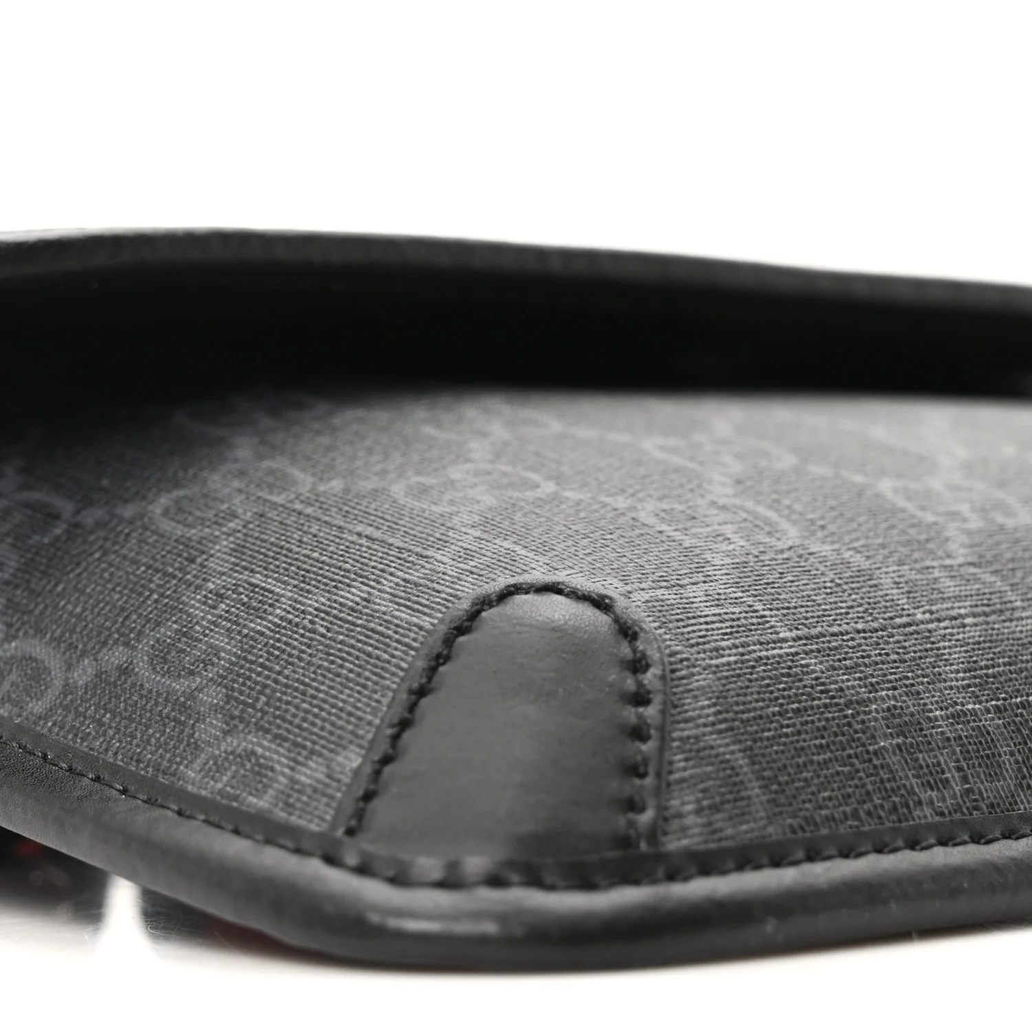 GG Supreme Monogram Web Slim Belt Bag Black Grey - Top Club