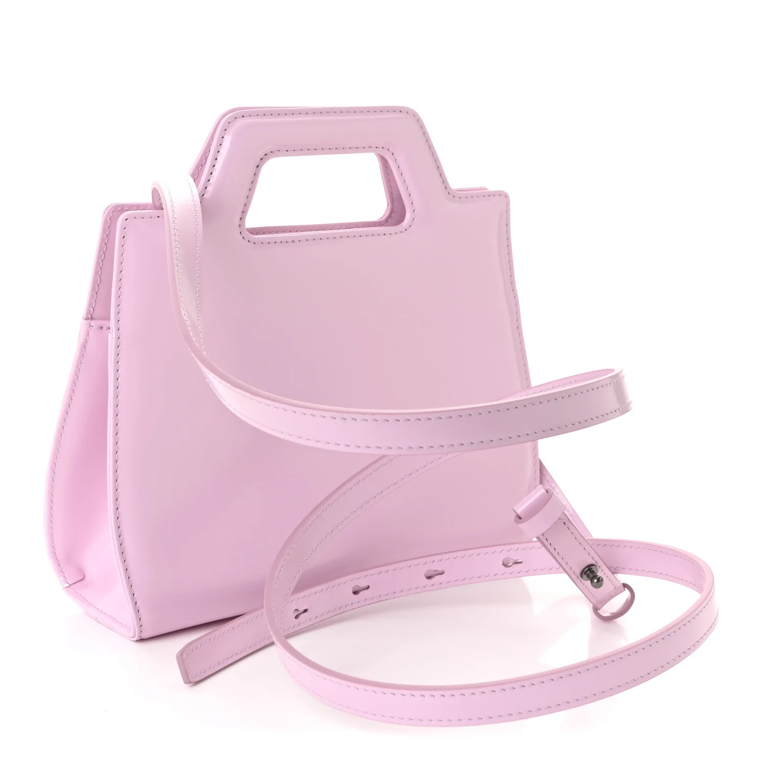 Brushed Calfskin Mini Wanda Top Handle Bag Bubble Gum - Top Club