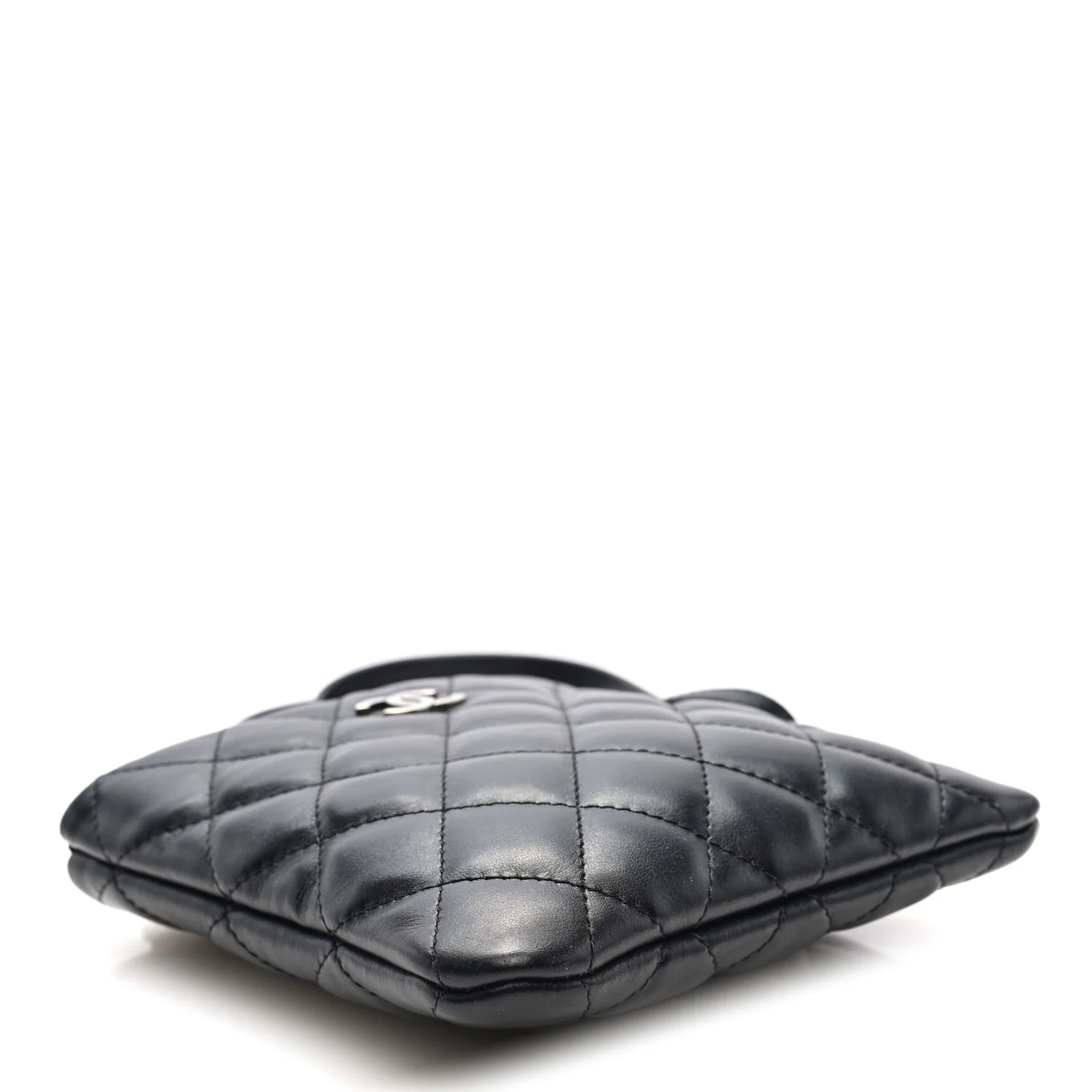 Calfskin Quilted Crossbody Bag Black - Top Club