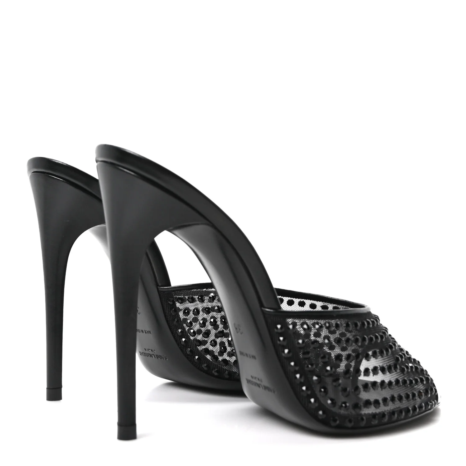 Tulle Strass Gippy 110 Mule Sandals 38 Black - Top Club