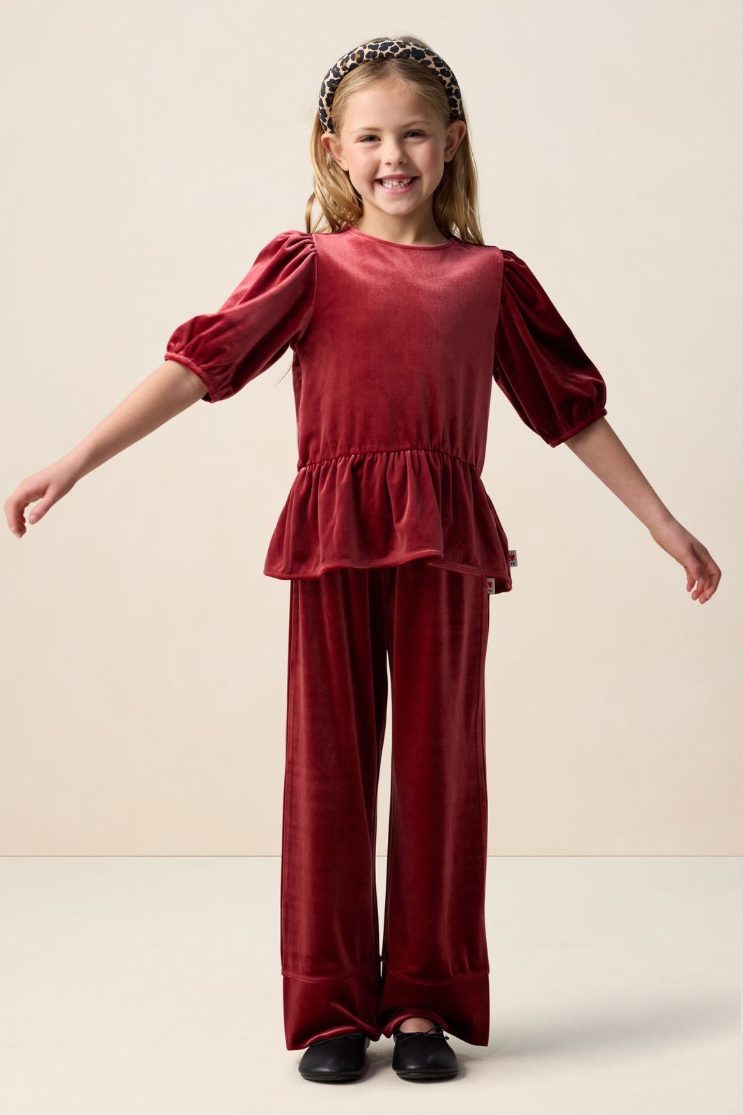 Rode velvet wide leg legging