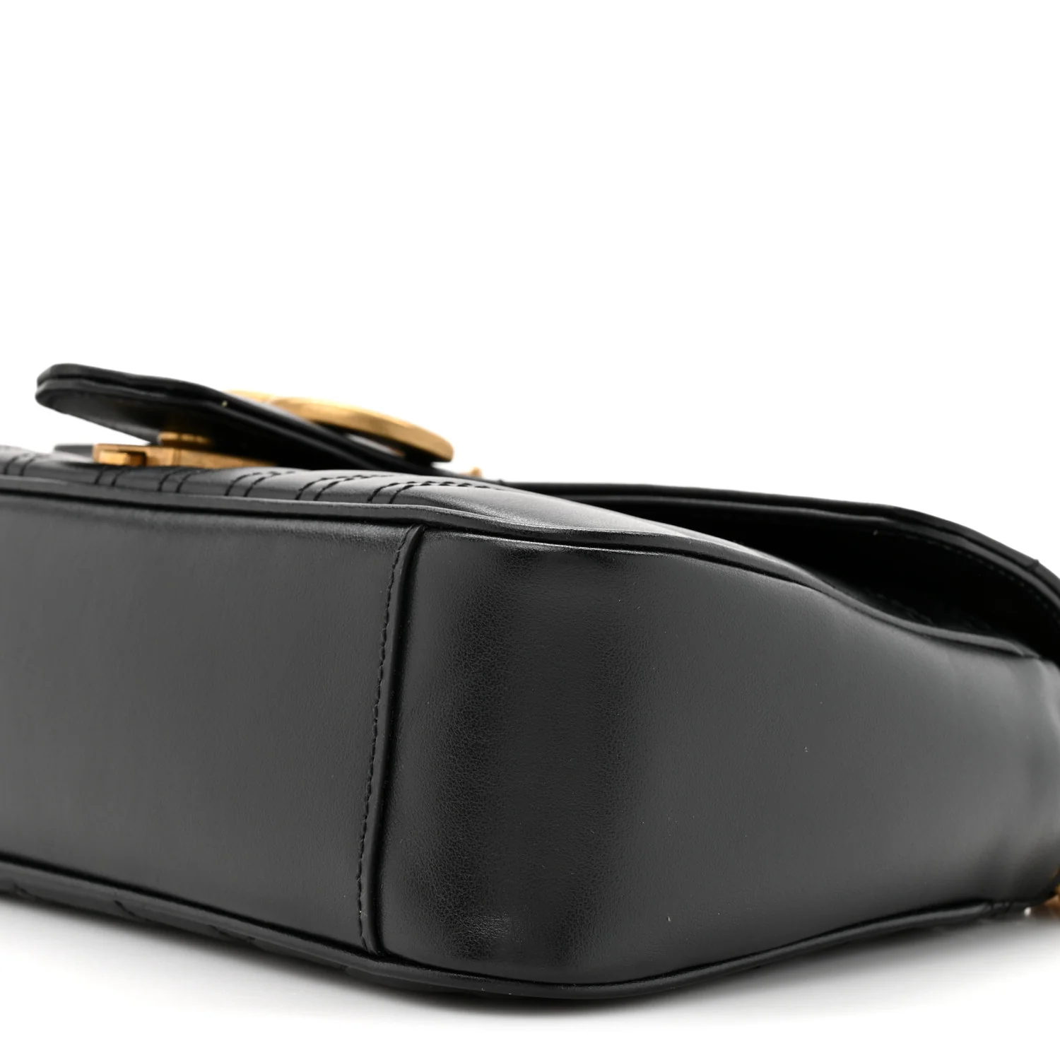 Calfskin Matelasse Small GG Marmont Shoulder Bag Black - Top Club