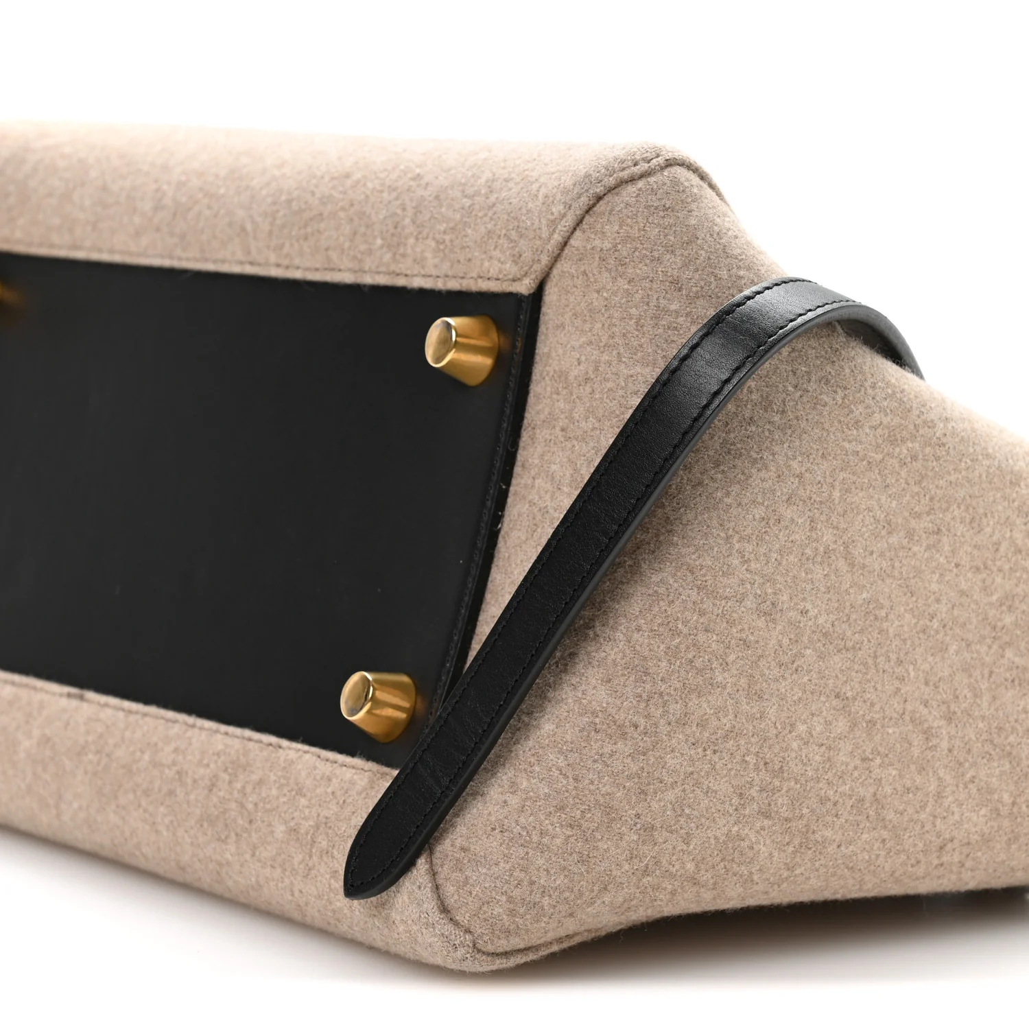 Felt Smooth Calfskin Mini Belt Bag Beige - Top Club