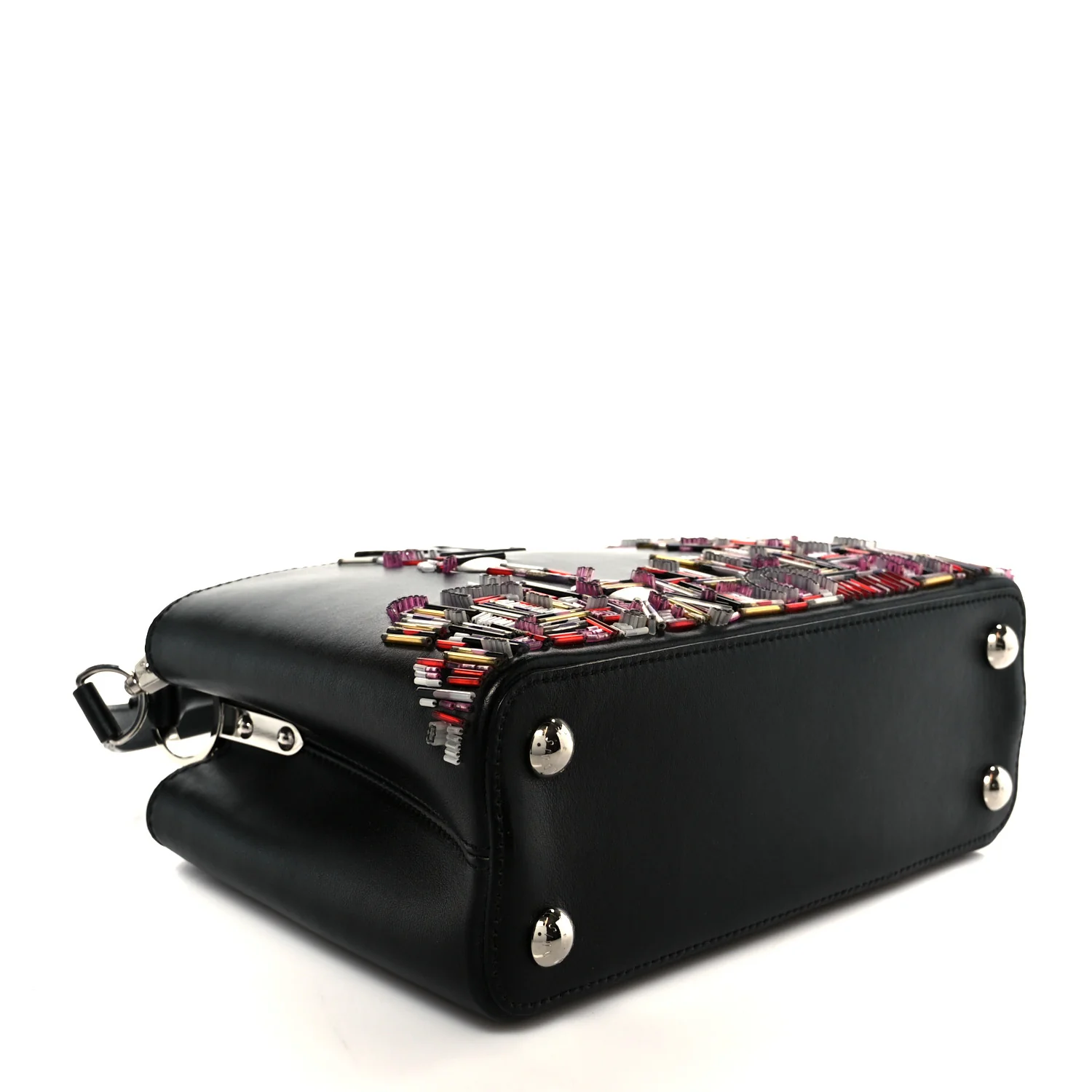 Calfskin Karung Beaded Shanghai Skyline Capucines BB Black - Top Club