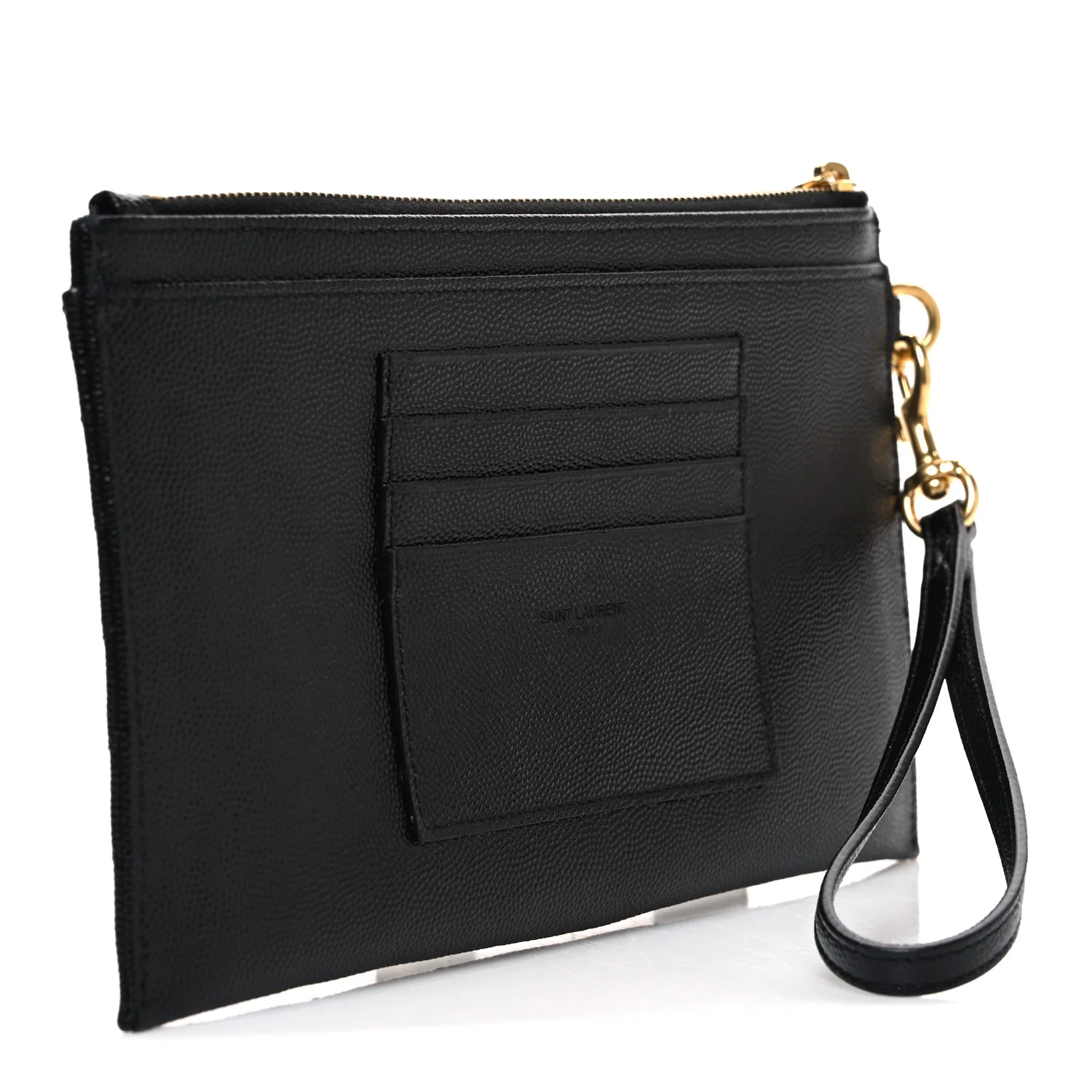 Grain De Poudre Chevron Monogram Large Bill Pouch Black - Top Club