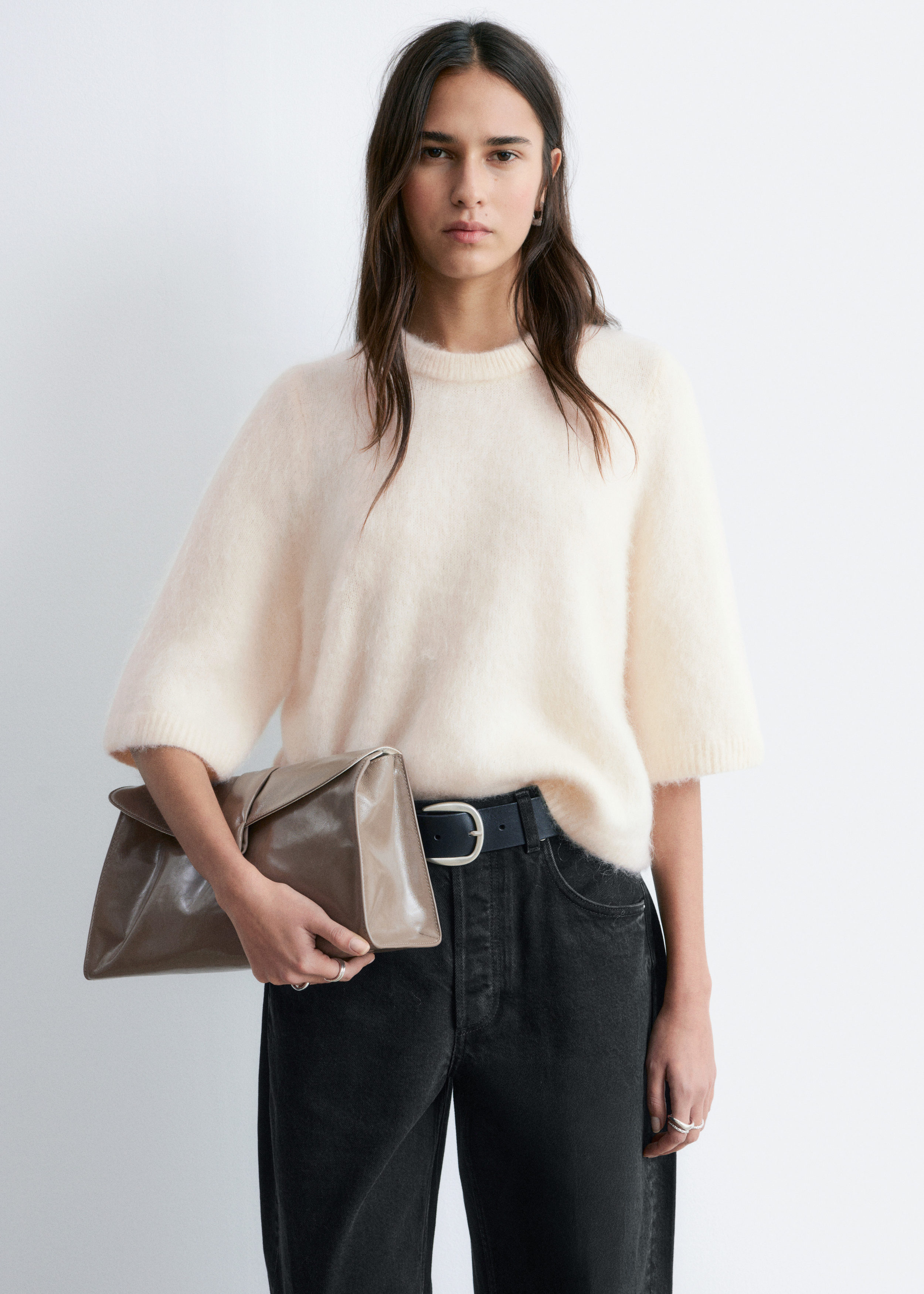 & Other Stories MOHAIR-BLEND KNITTED T-SHIRT
