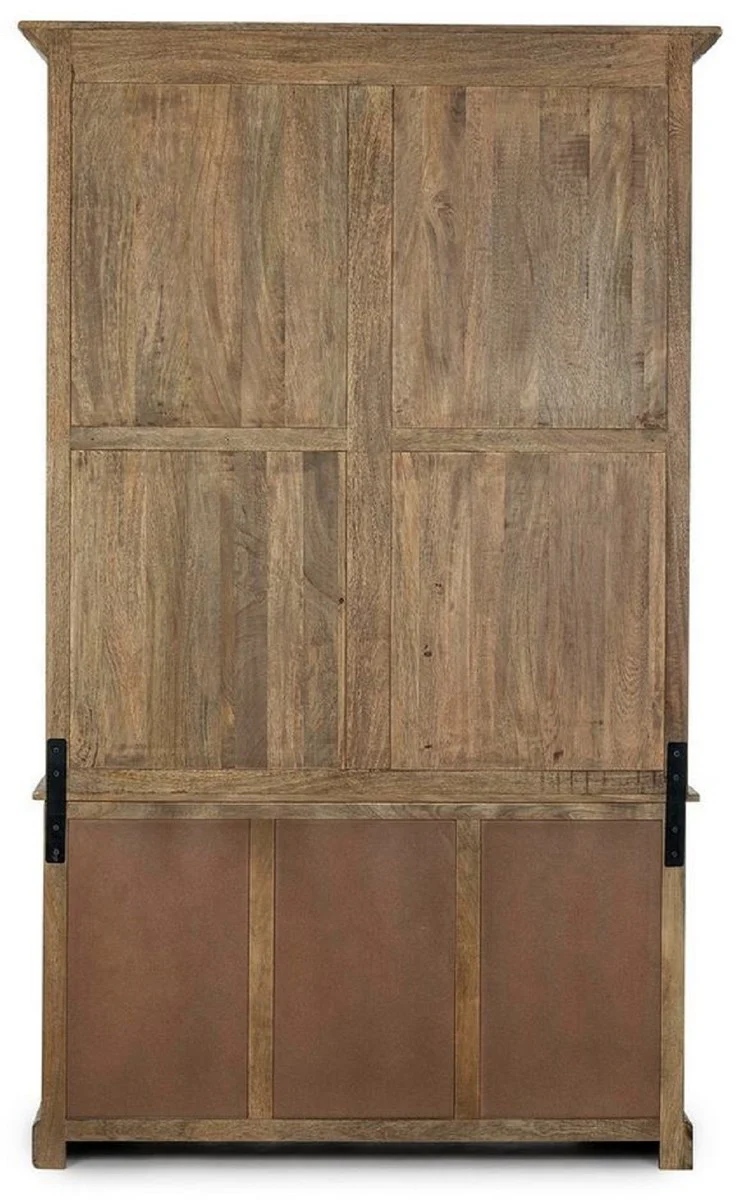 Country house style cabinet with ladder brown 143.5 x 40.6 x H. 233.7 cm - bookcase - shelf cabinet - living room cabinet - office cabinet - country house style furniture