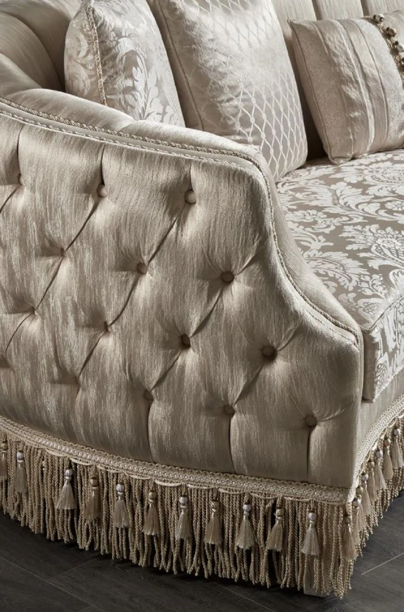 Luxury Baroque Chesterfield Sofa Gold - Magnificent Living Room Sofa - Baroque Style Living Room Furniture - Luxury Furniture in Baroque Style - Baroque Furnishings - Noble & Magnificent
