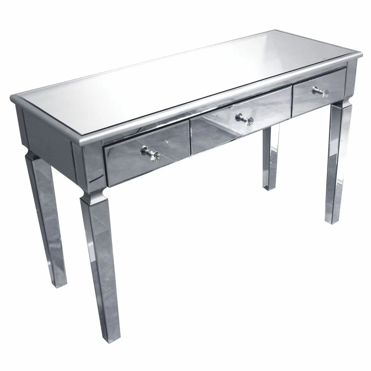 Luxury console with 3 drawers 120 cm - Mirrored console table with glass top