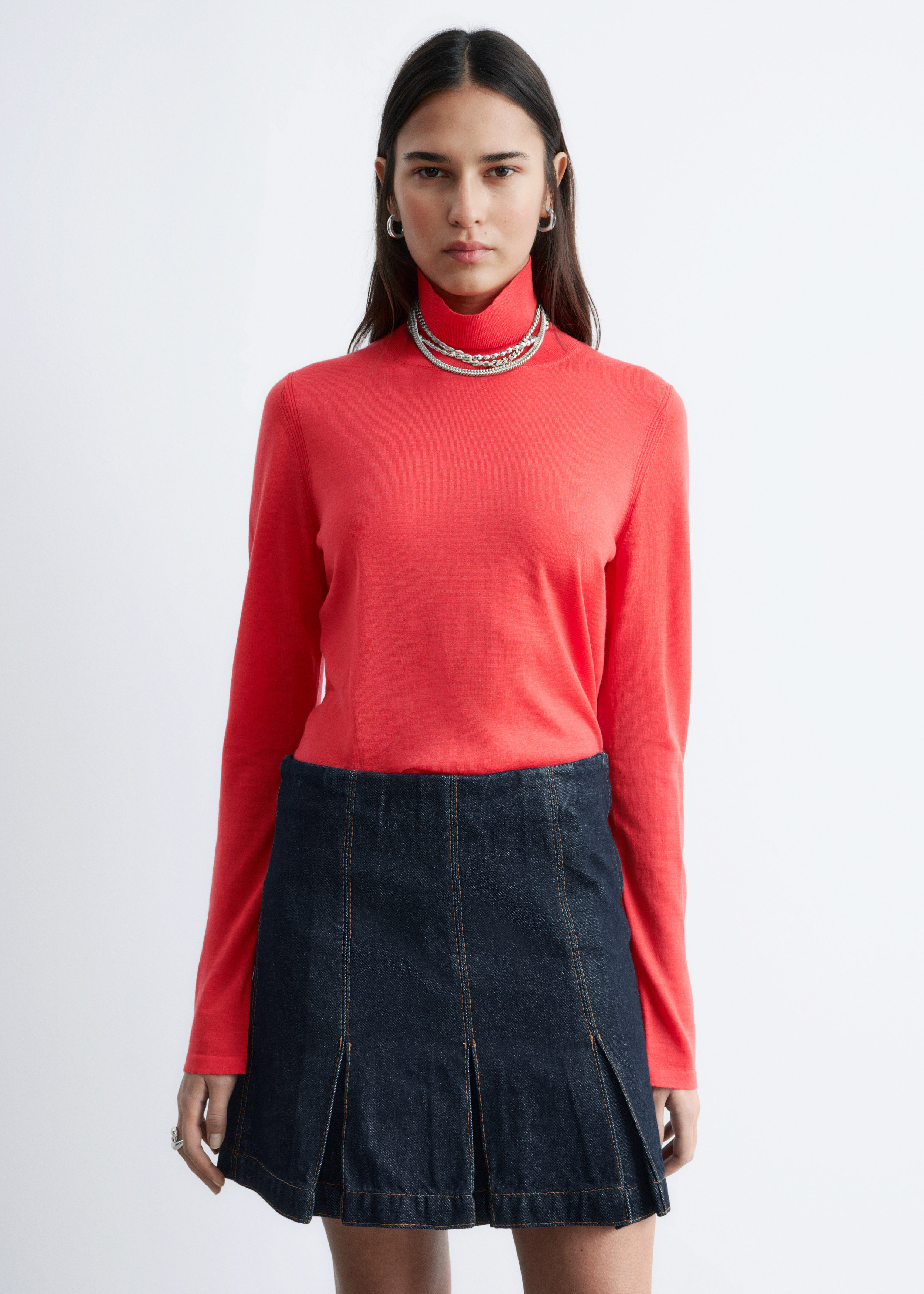 & Other Stories MERINO WOOL POLO NECK TOP