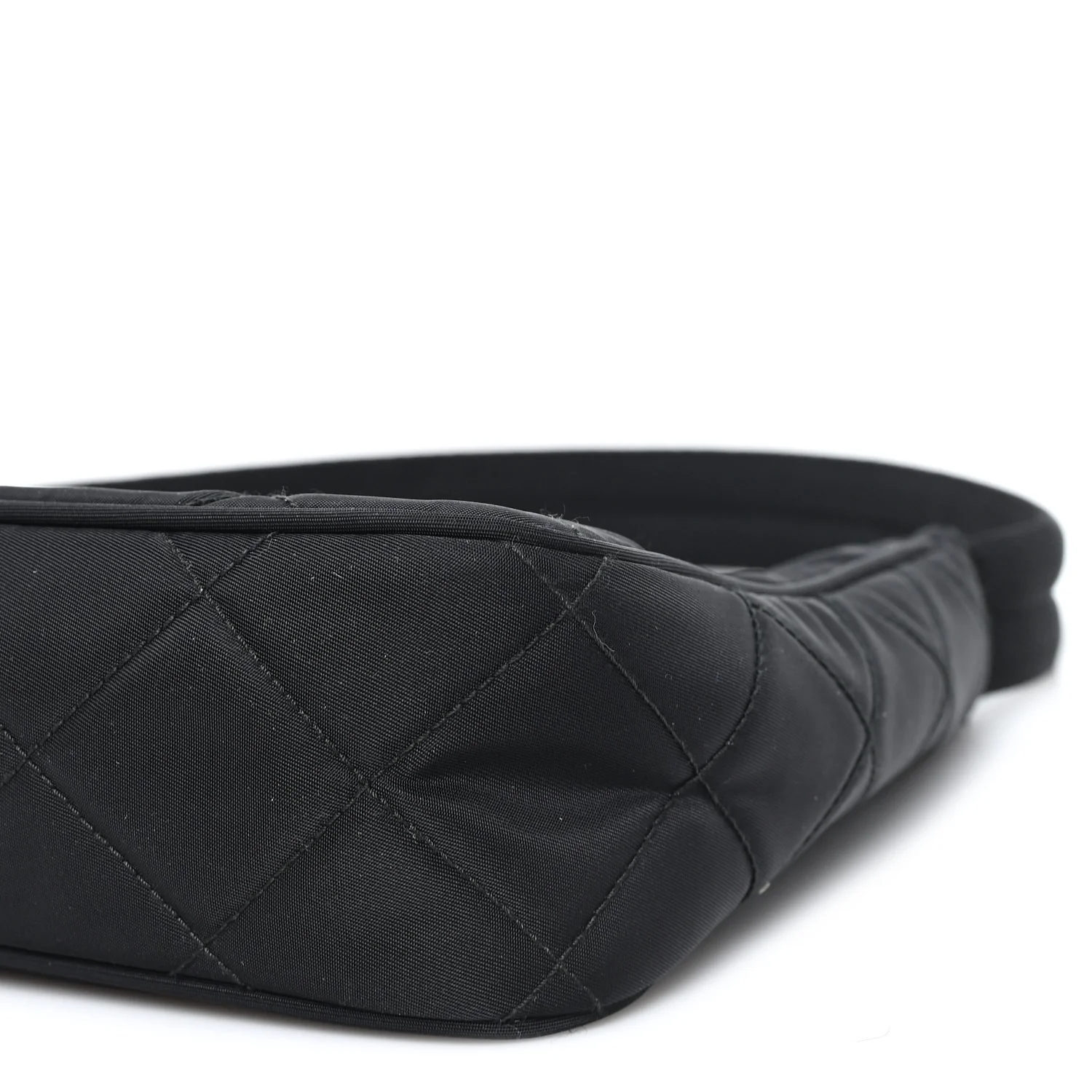 Tessuto Nylon Stitched Shoulder Bag Black - Top Club
