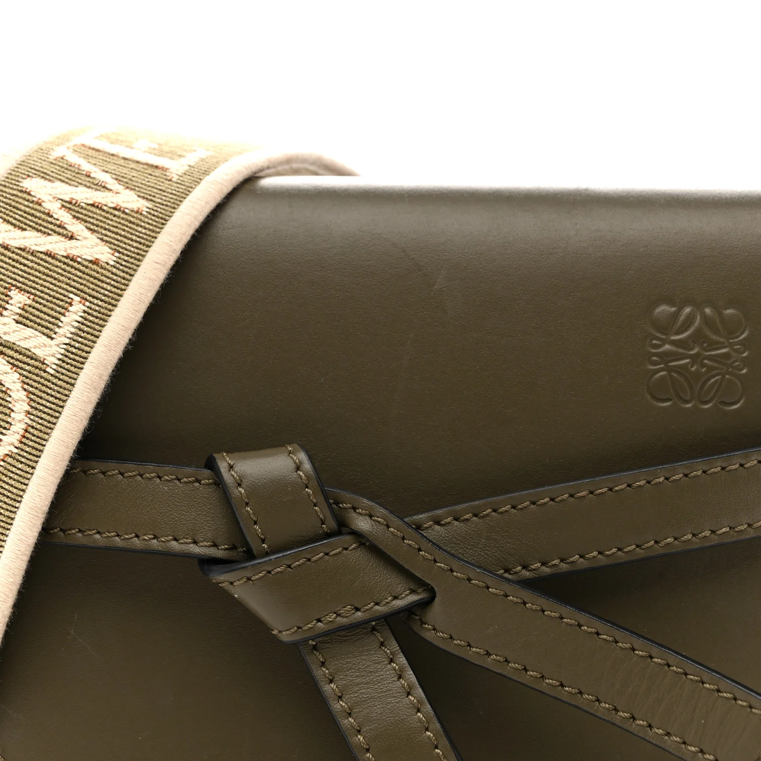 Calfskin Jacquard Mini Gate Dual Bag Autumn Green - Top Club