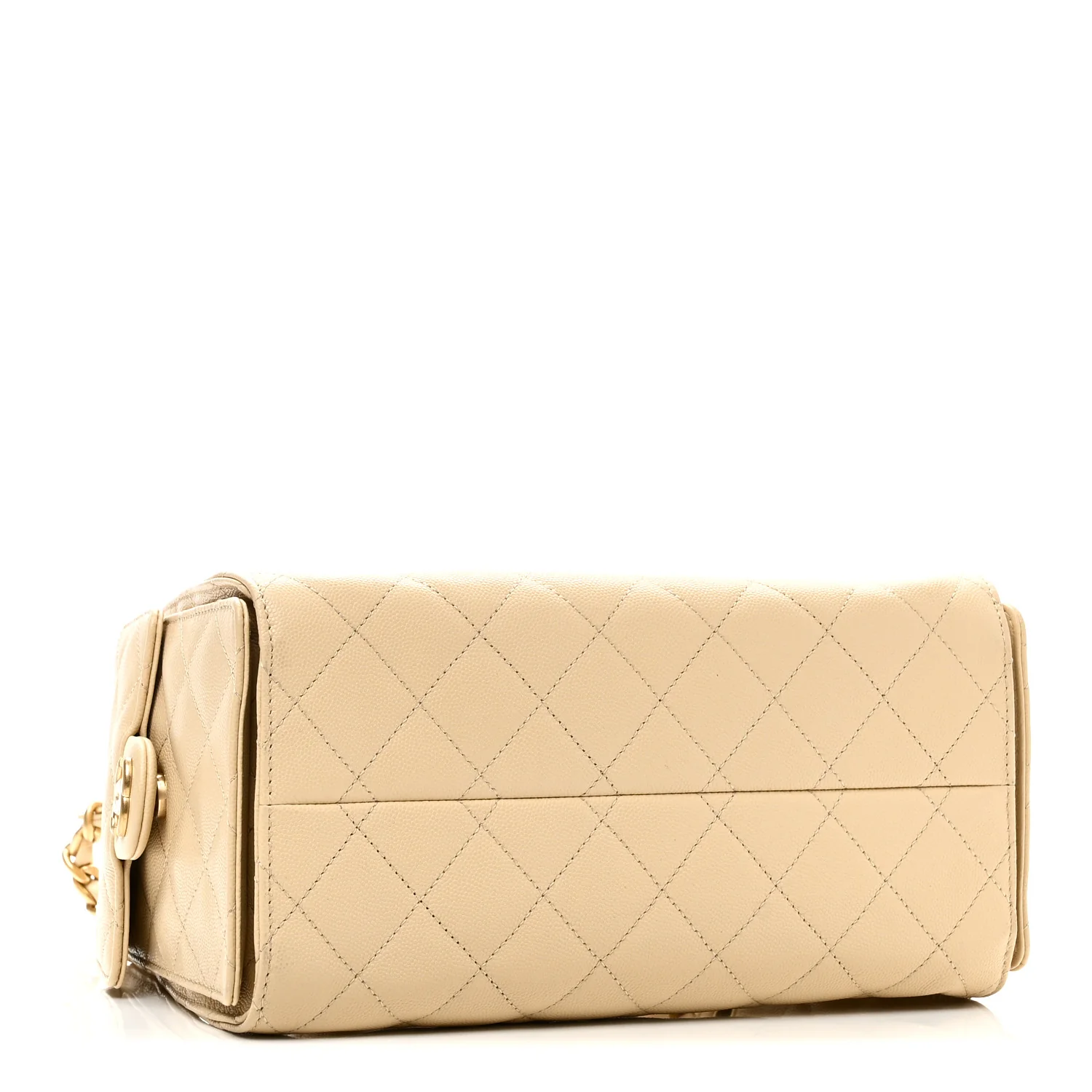 Caviar Quilted Small Chanel 25 Handbag Light Beige - Top Club