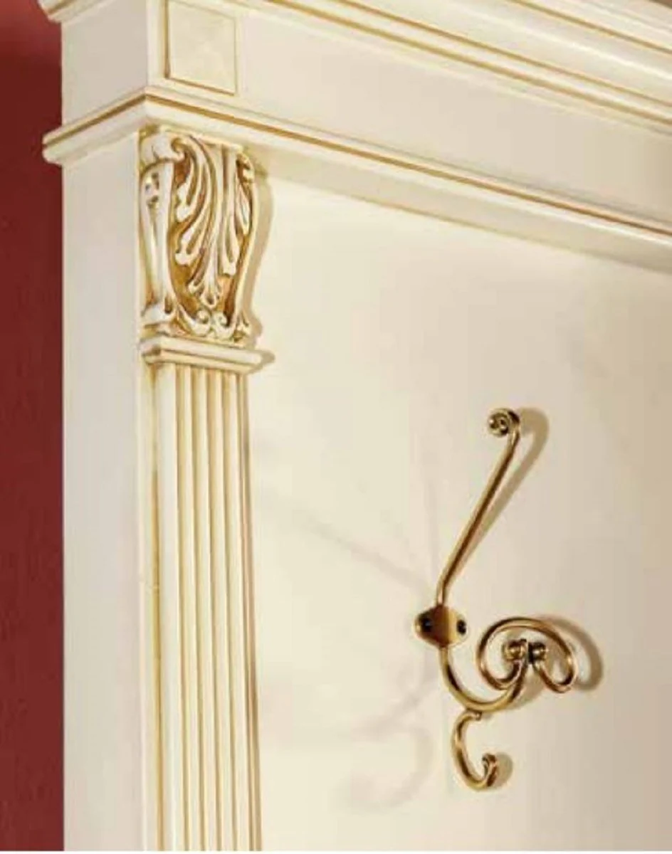 Luxury baroque wardrobe with mirror cream / gold - solid wood wardrobe in baroque style - luxury wardrobe furniture in baroque style - baroque furniture - luxury quality - Made in Italy