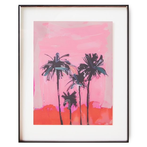 Acrylic frame brown palms