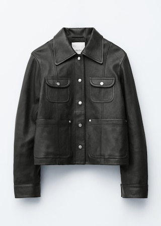 & Other Stories PATCH-POCKET LEATHER JACKET
