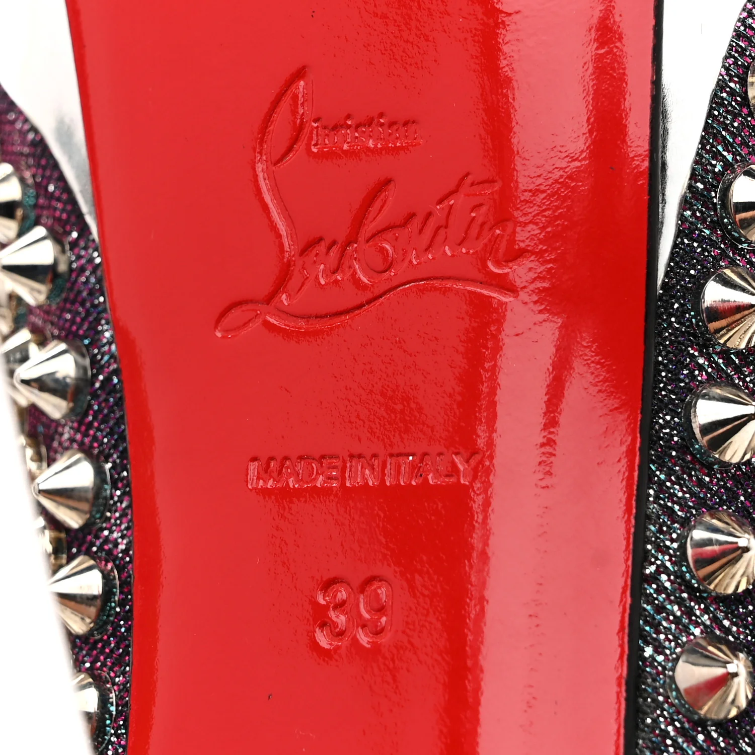 Lame Satin Lady Peep Spikes 150 Pumps 39 Turquoise Violet Silver - Top Club