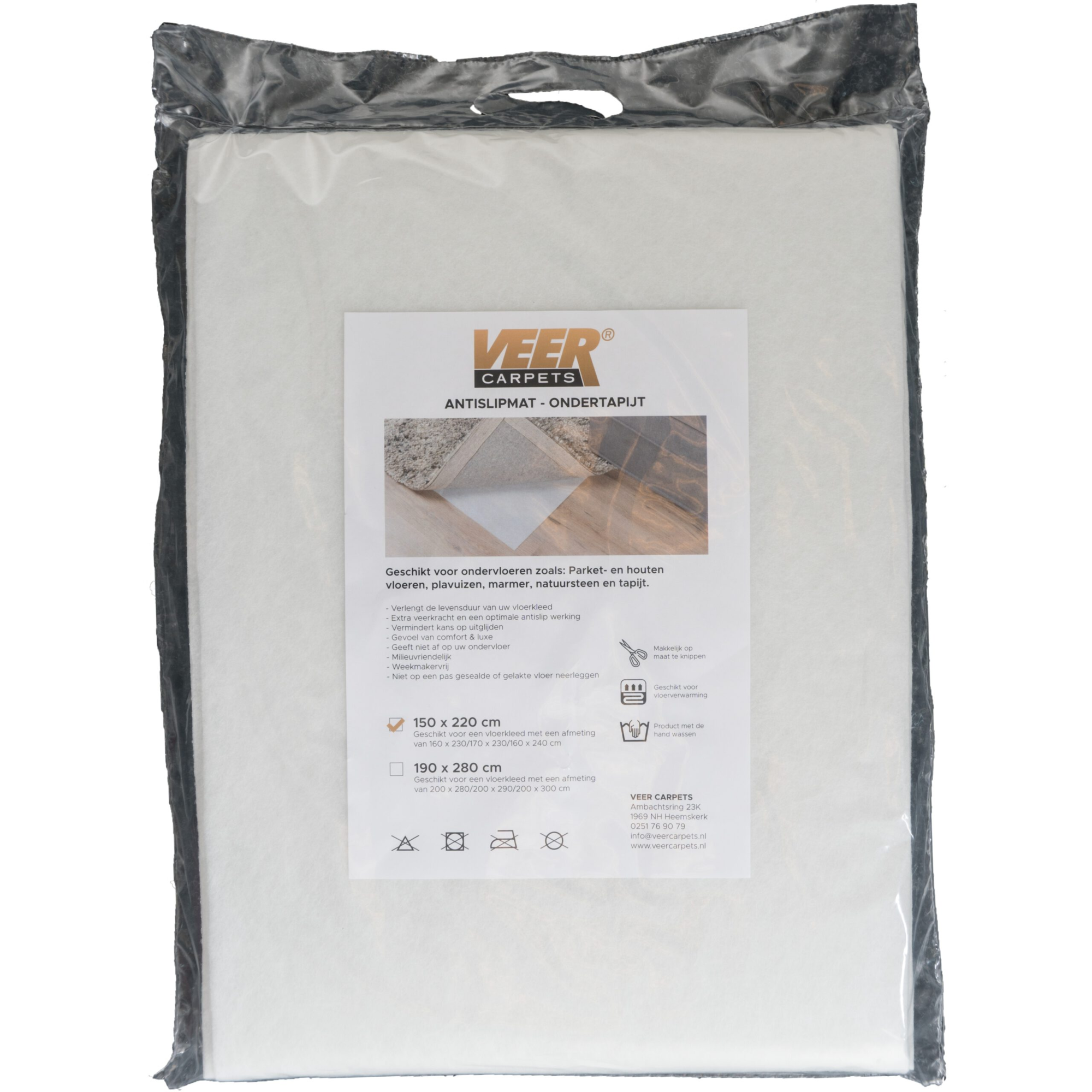 Antislip Ondervloerkleed 190x280 cm