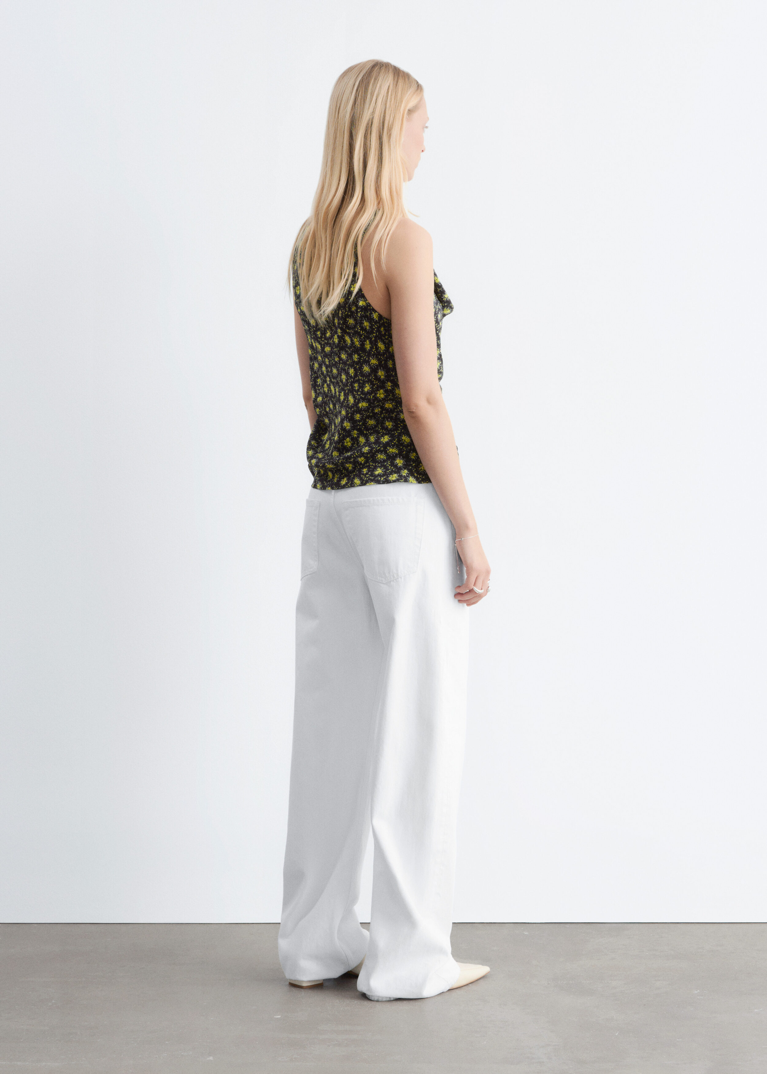 & Other Stories PRINTED DRAWSTRING SILK TOP