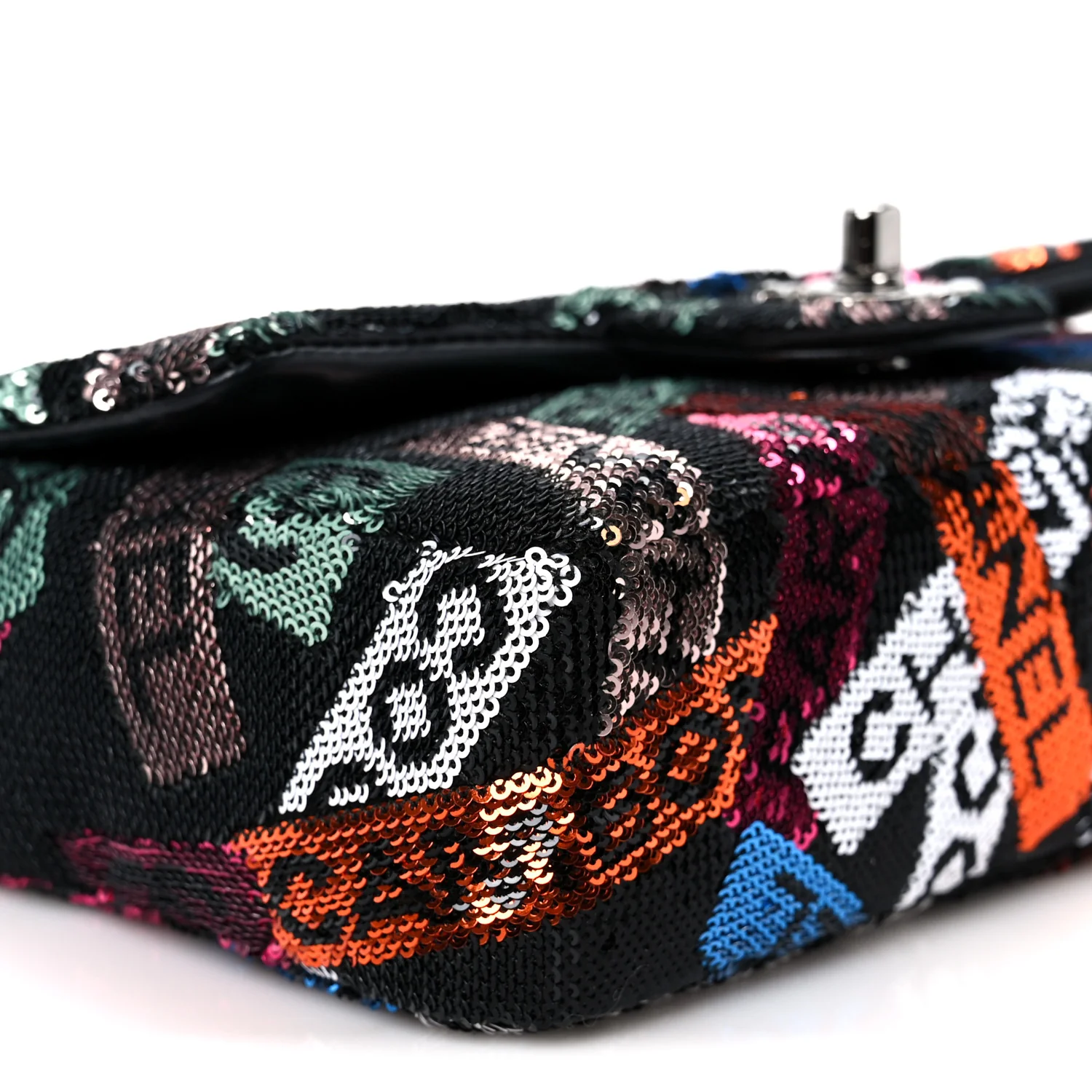Sequin Logo Small Flap Ruthenium Multicolor - Top Club