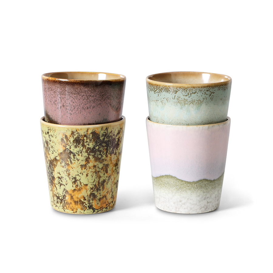 Servies 70s Ceramics coffee mok serendipity - set van 4