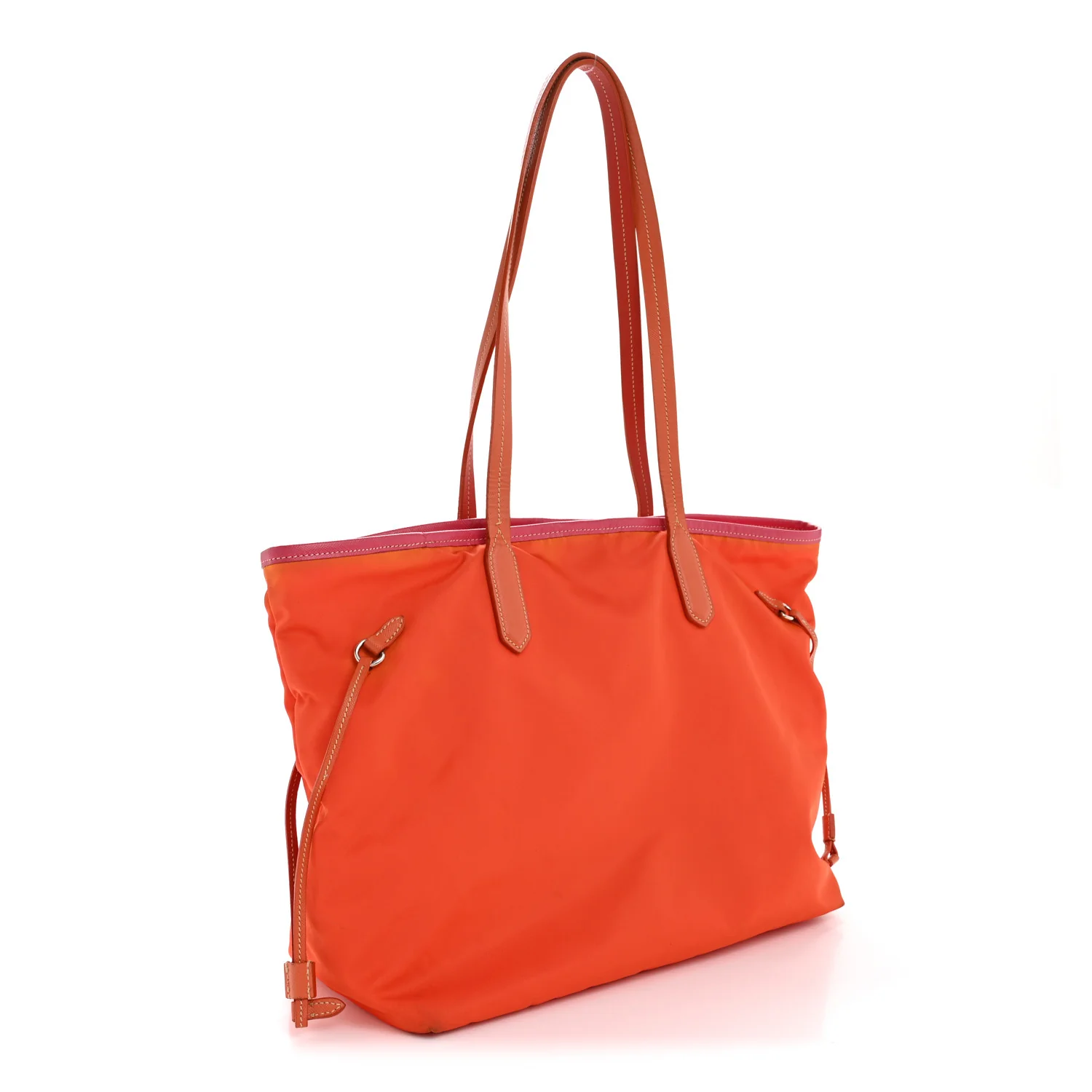 Tessuto Nylon Saffiano Tote Papaya Ibisco - Top Club