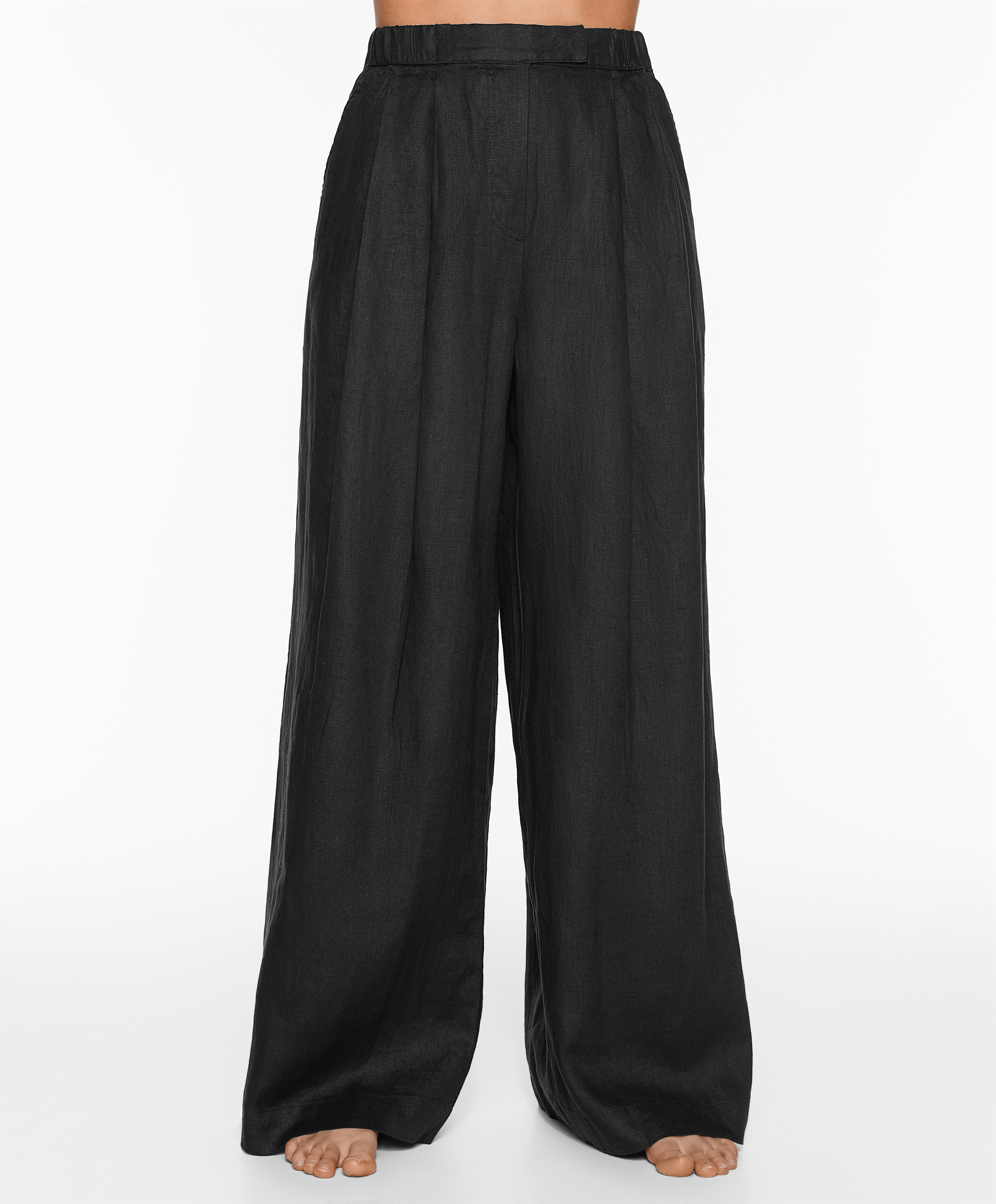 OYSHO Tailored-fit 100% linen trousers