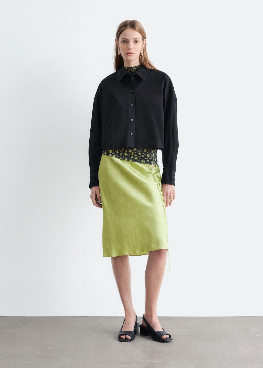 & Other Stories CROPPED OVERSIZED COTTON SHIRT