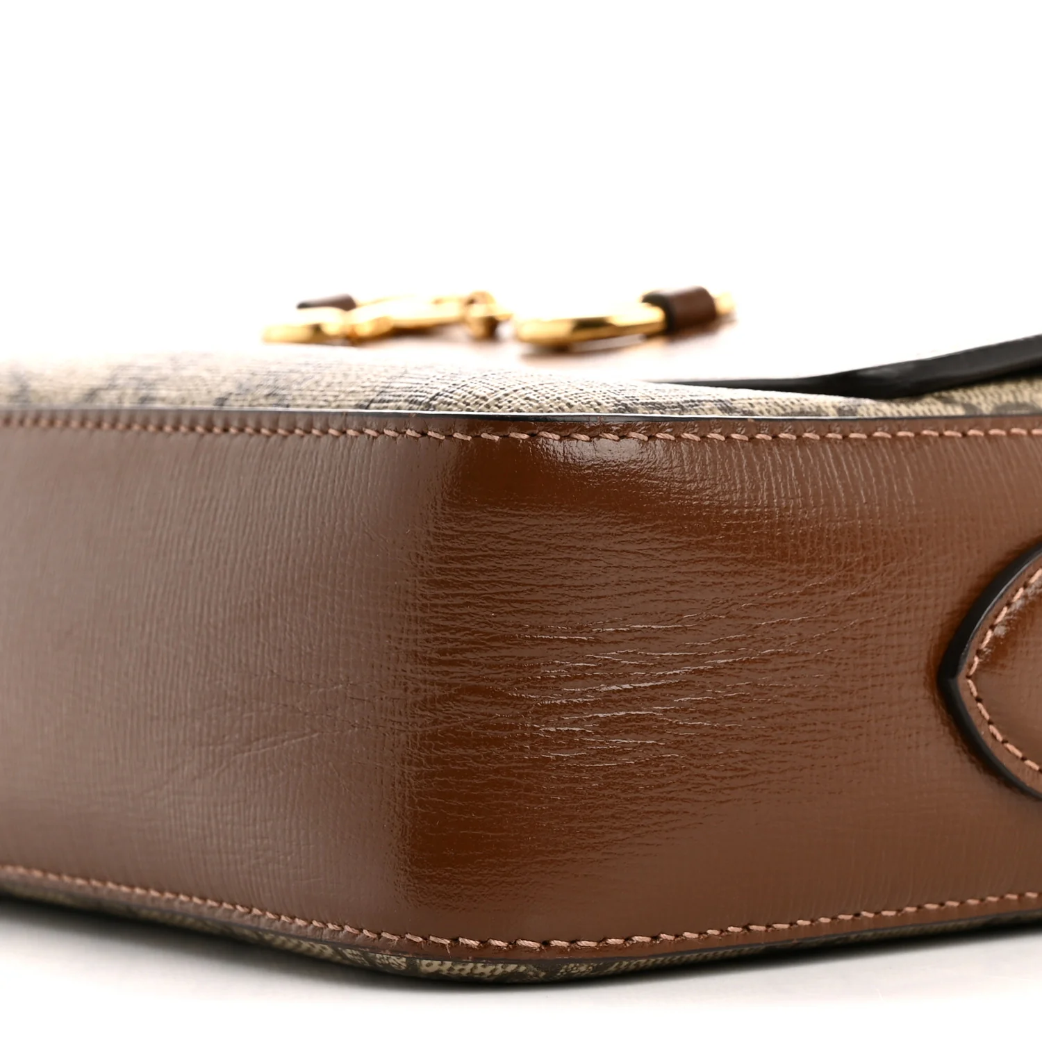 GG Supreme Monogram Small Horsebit 1955 Shoulder Bag Beige Brown Sugar - Top Club
