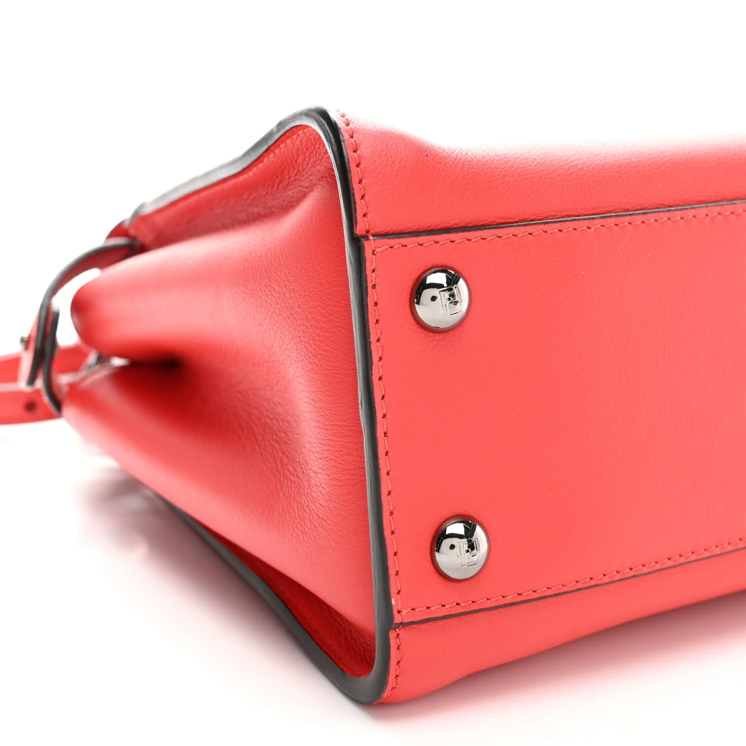Vitello Seta Nappa Mini Plexi Handle Peekaboo Iconic Satchel Pomodoro - Top Club