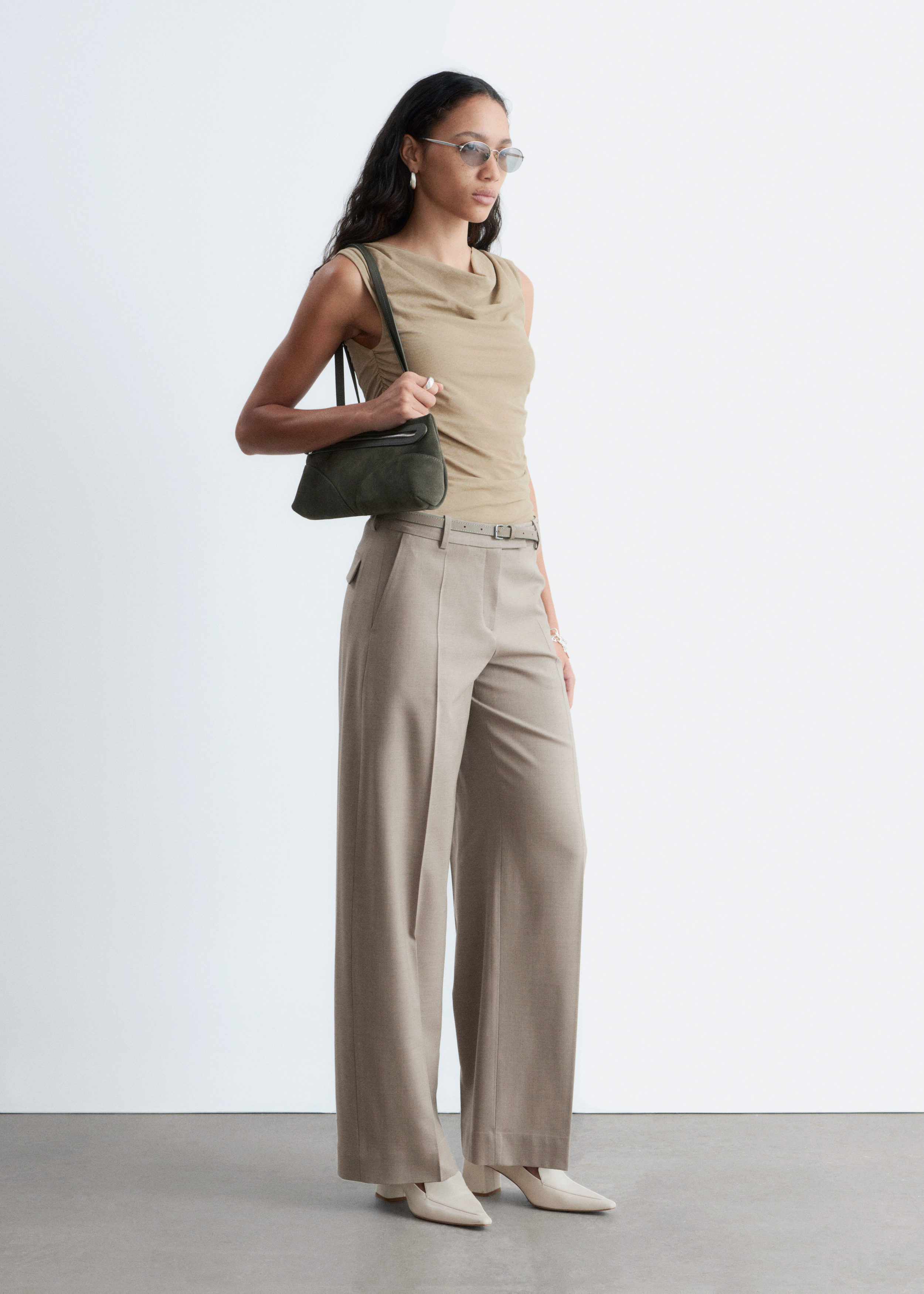 & Other Stories DRAPED COWL-NECK TOP