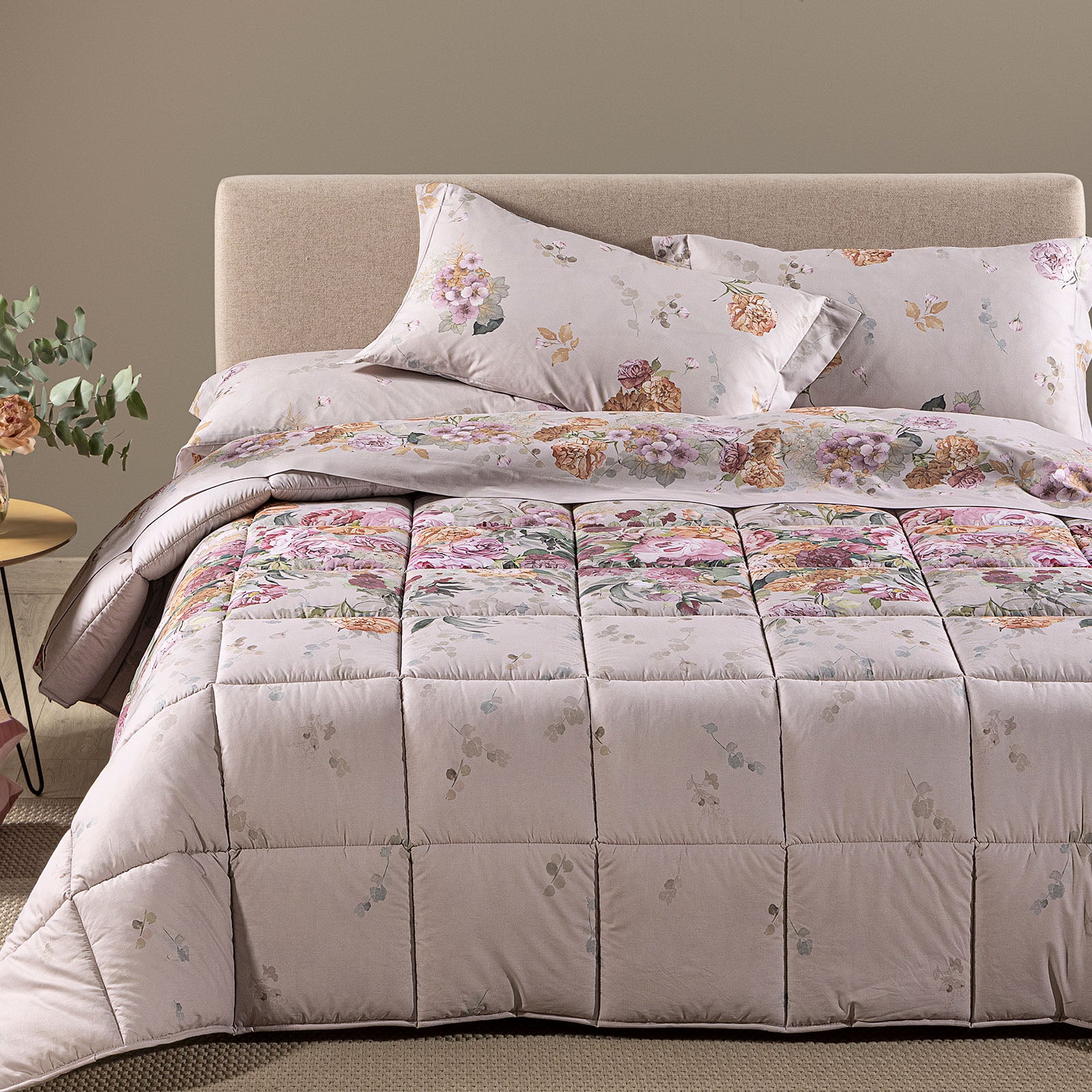 Trapunta In Cotone Ikebana Matrimoniale Unica Caleffi