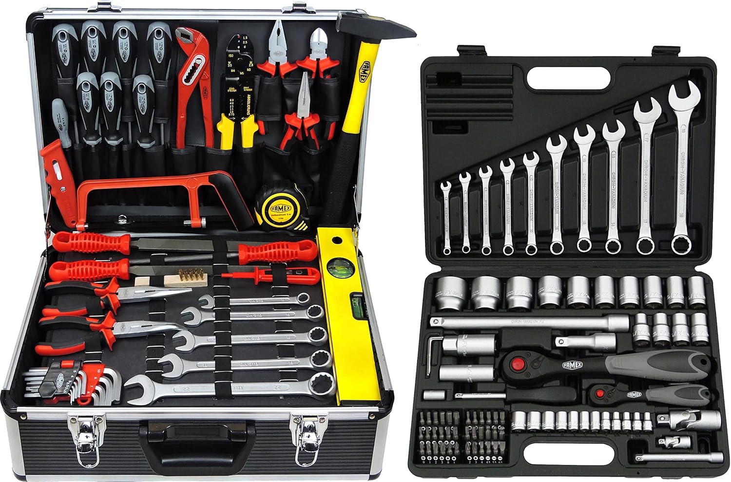 Famex 723-47 - Cassetta degli attrezzi da meccanico, set completo, 130/170 pezzi