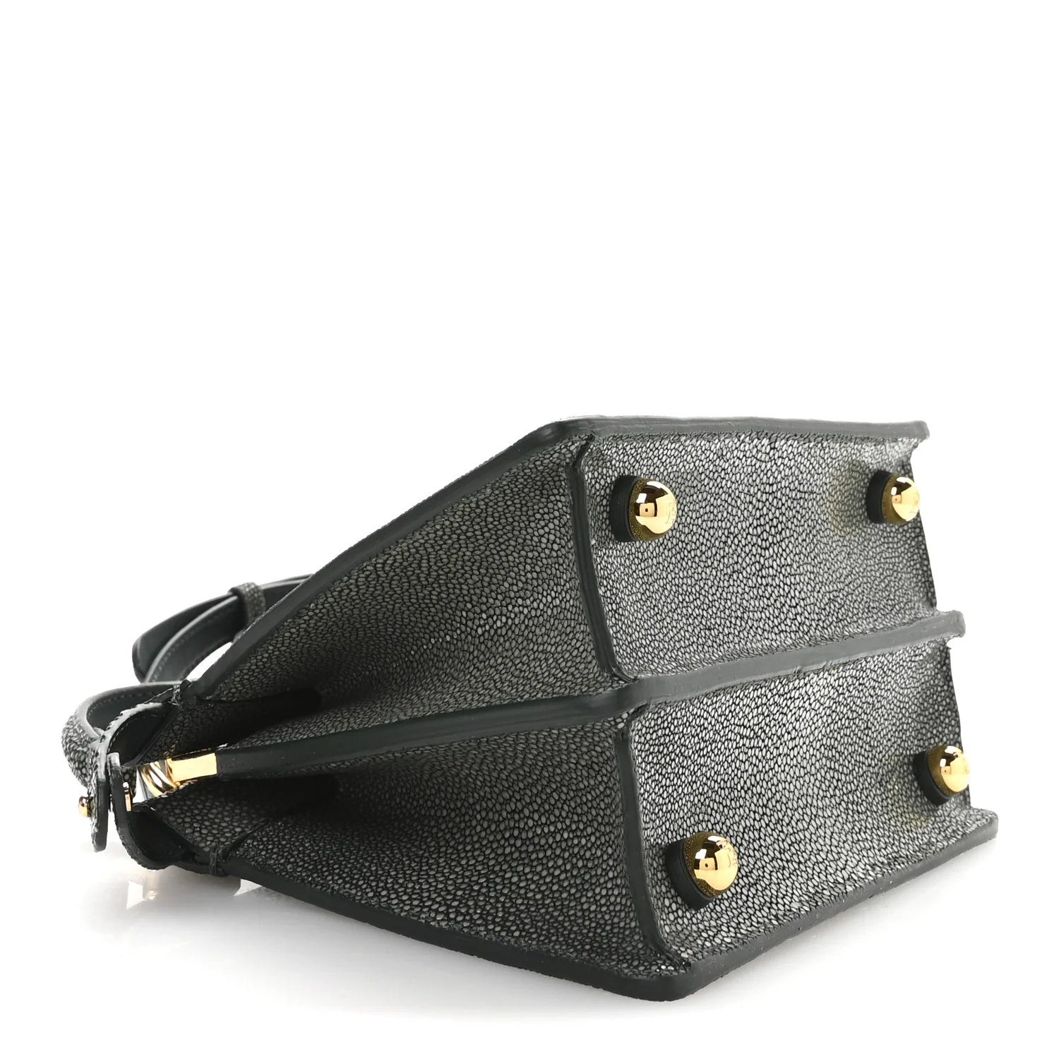 Stingray Shiny Nappa Petite Peekaboo I SEE U Satchel Verde Inglese - Top Club