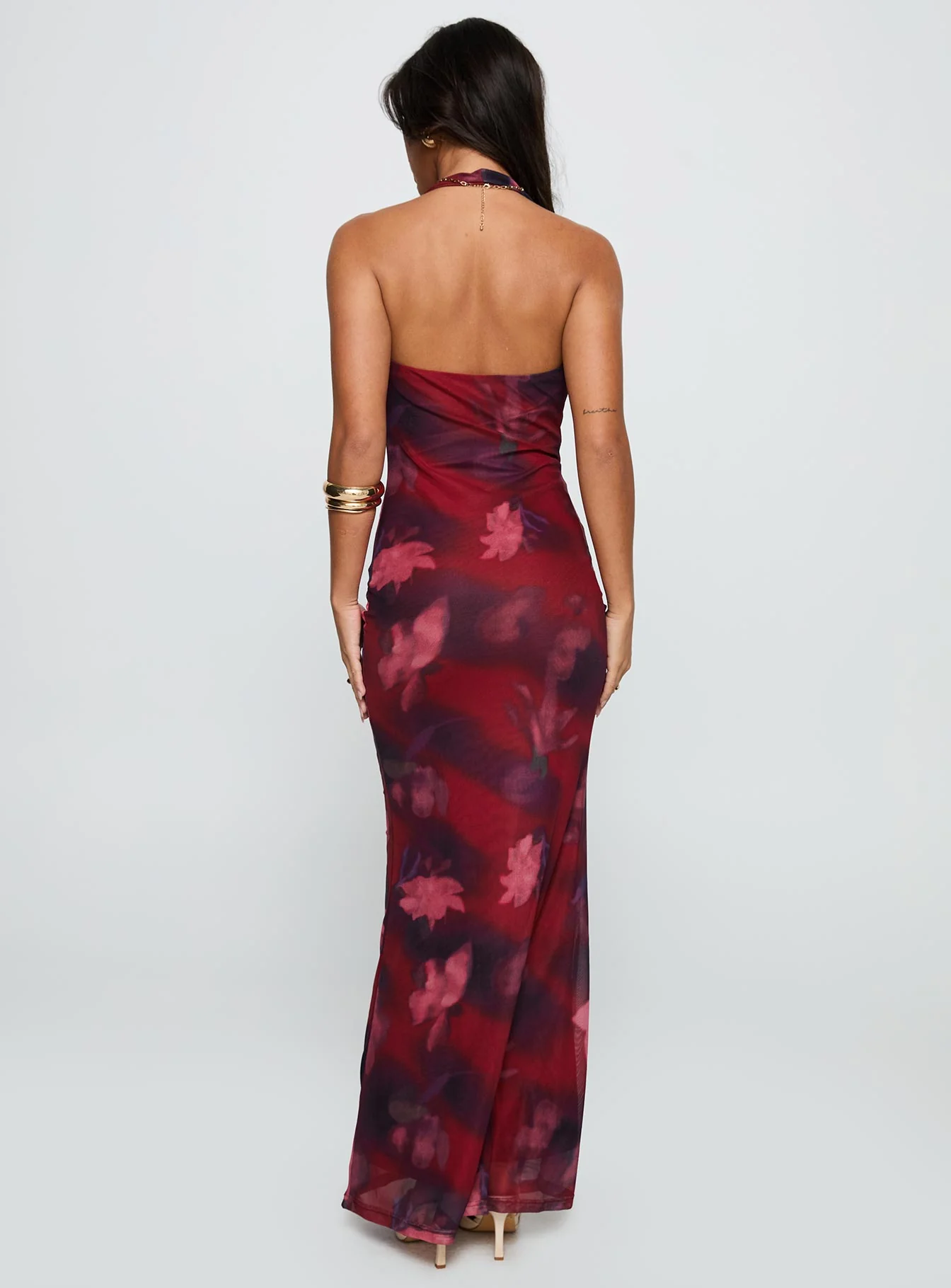 Vixyn Halter Maxi Dress Red Multi
