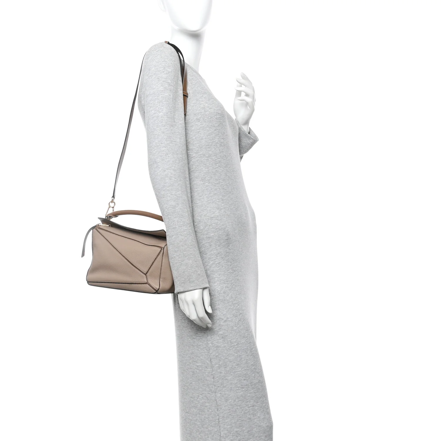 Grained Calfskin Small Puzzle Bag Sand Mink