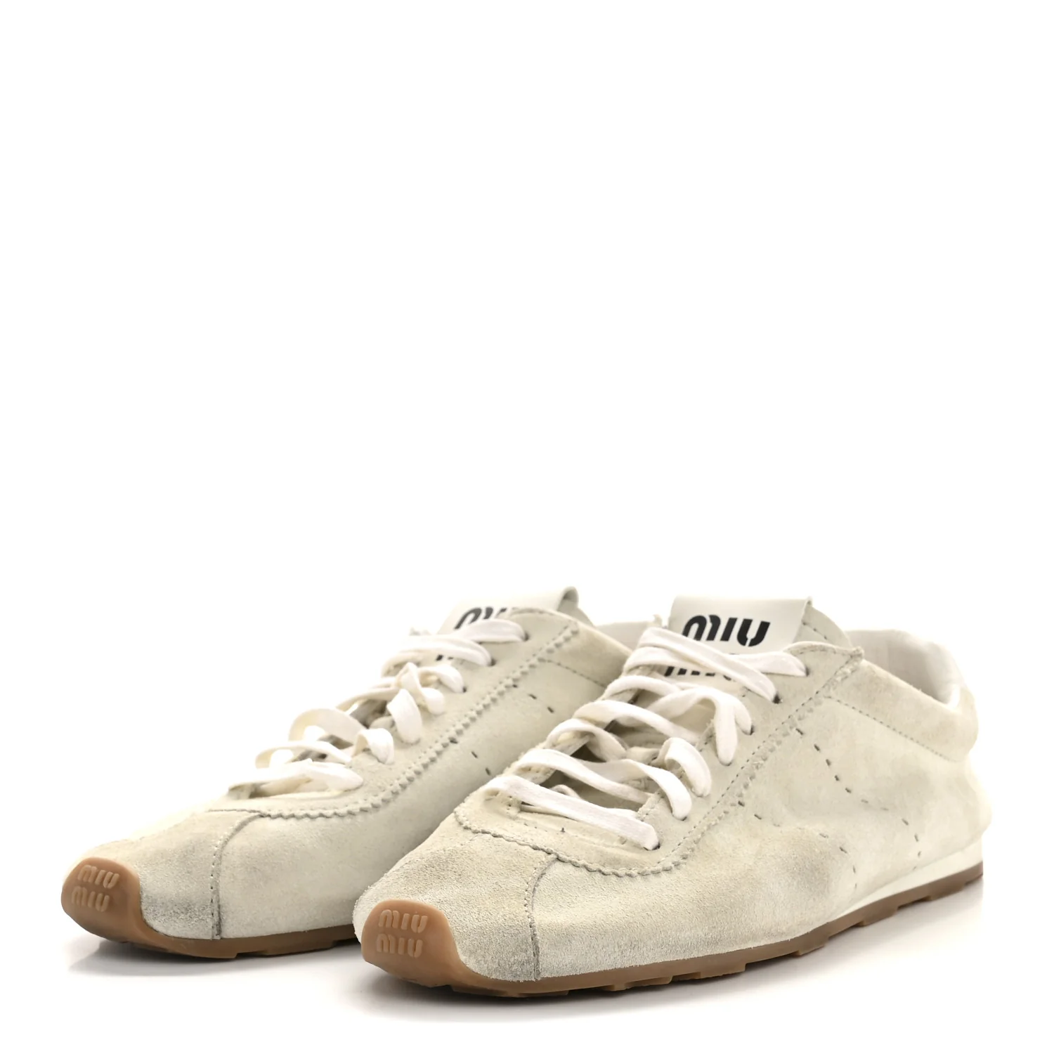 Bleached Suede Womens Plume Low Top Sneakers 39 White - Top Club