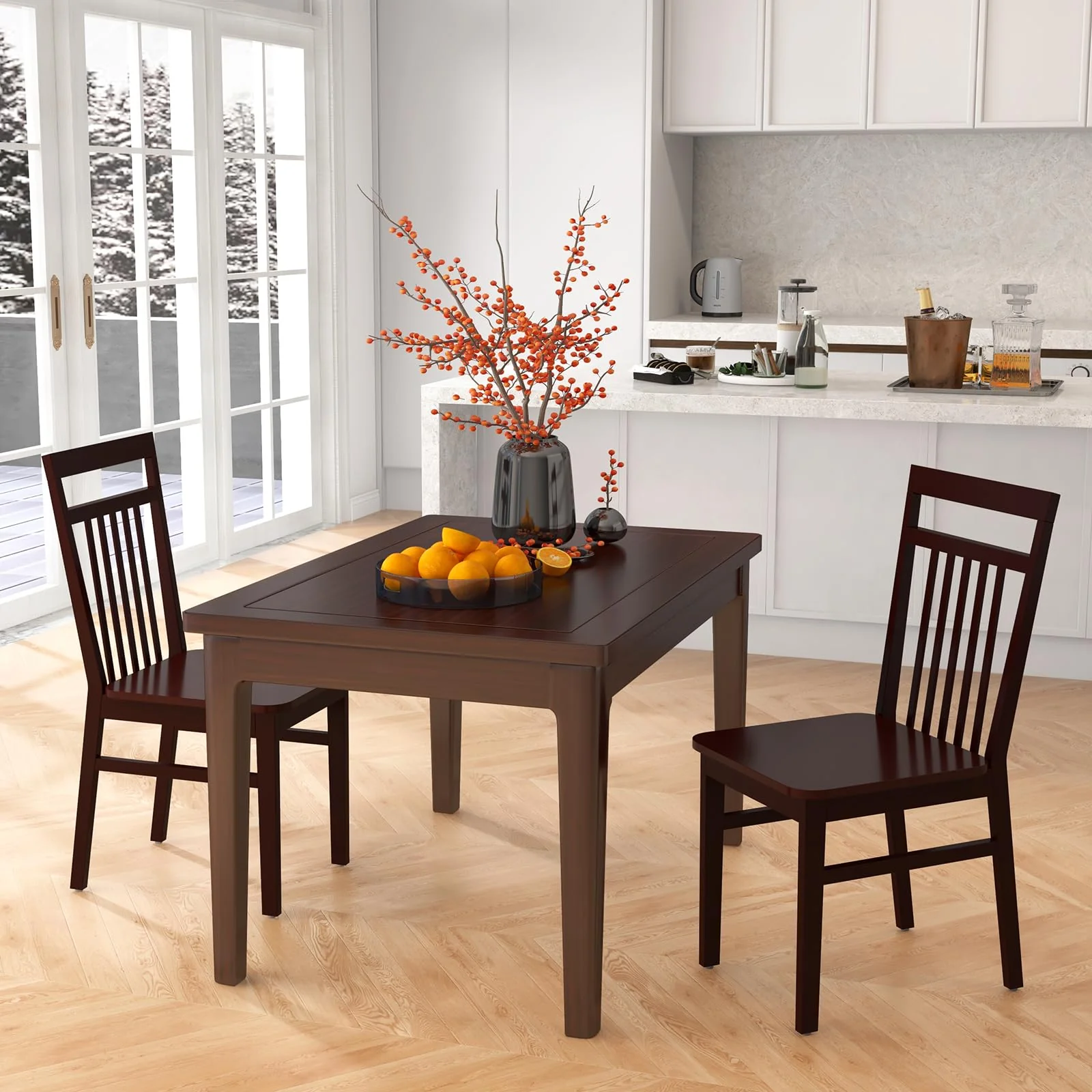 BEFOUNDLOVELY Wood Dining Chairs Set of 2/4, Kitchen Chairs with Solid Wood Frame