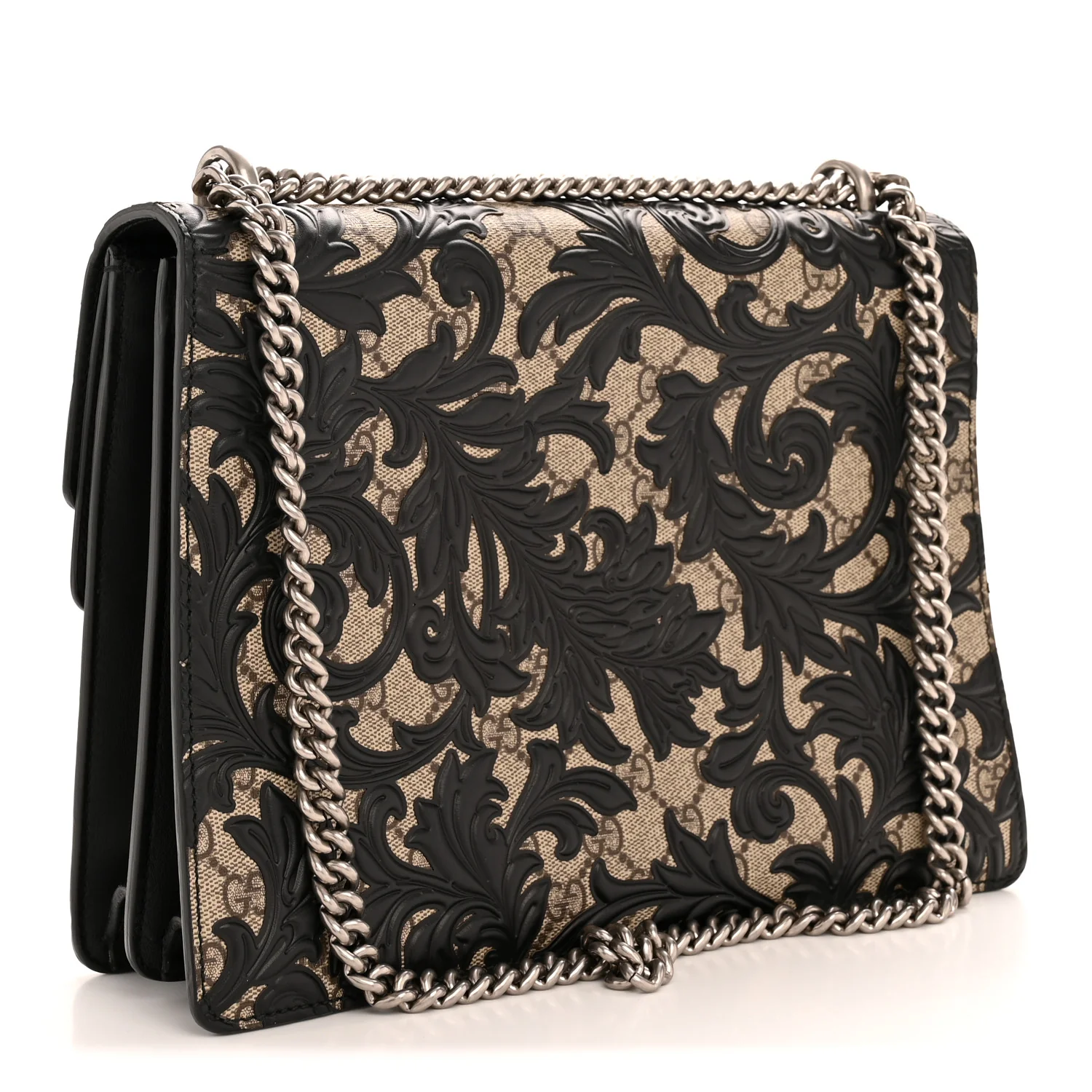 GG Supreme Monogram Arabesque Medium Dionysus Shoulder Bag Black - Top Club
