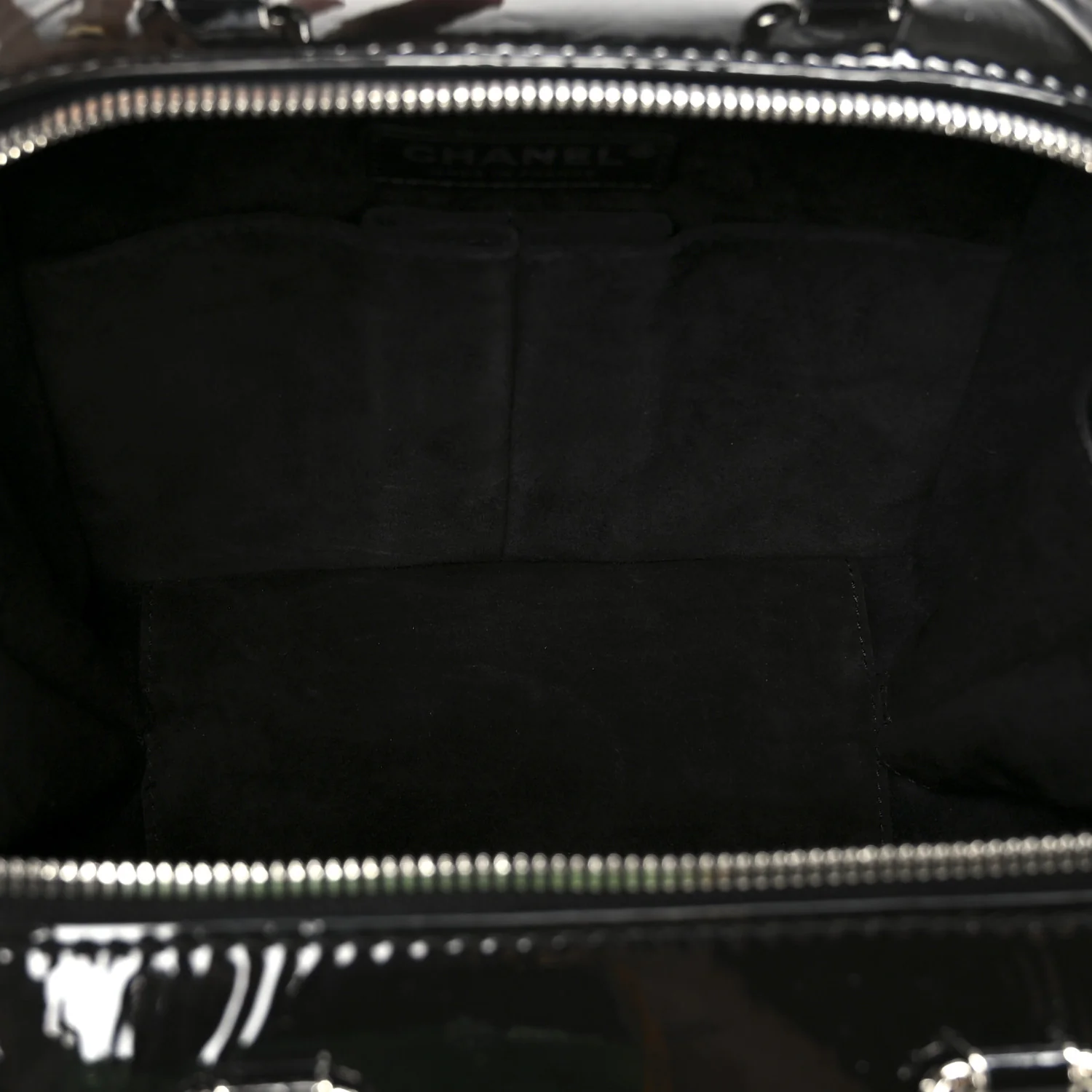 Patent Quilted Travel Kit Vanity Case Black - Top Club