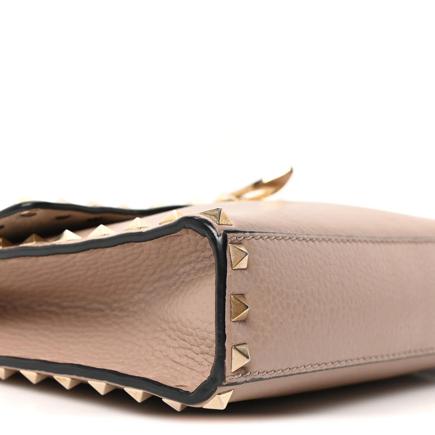 Pebbled Calfskin Medium Rockstud Flip Lock Crossbody Bag Skin Sorbet - Top Club