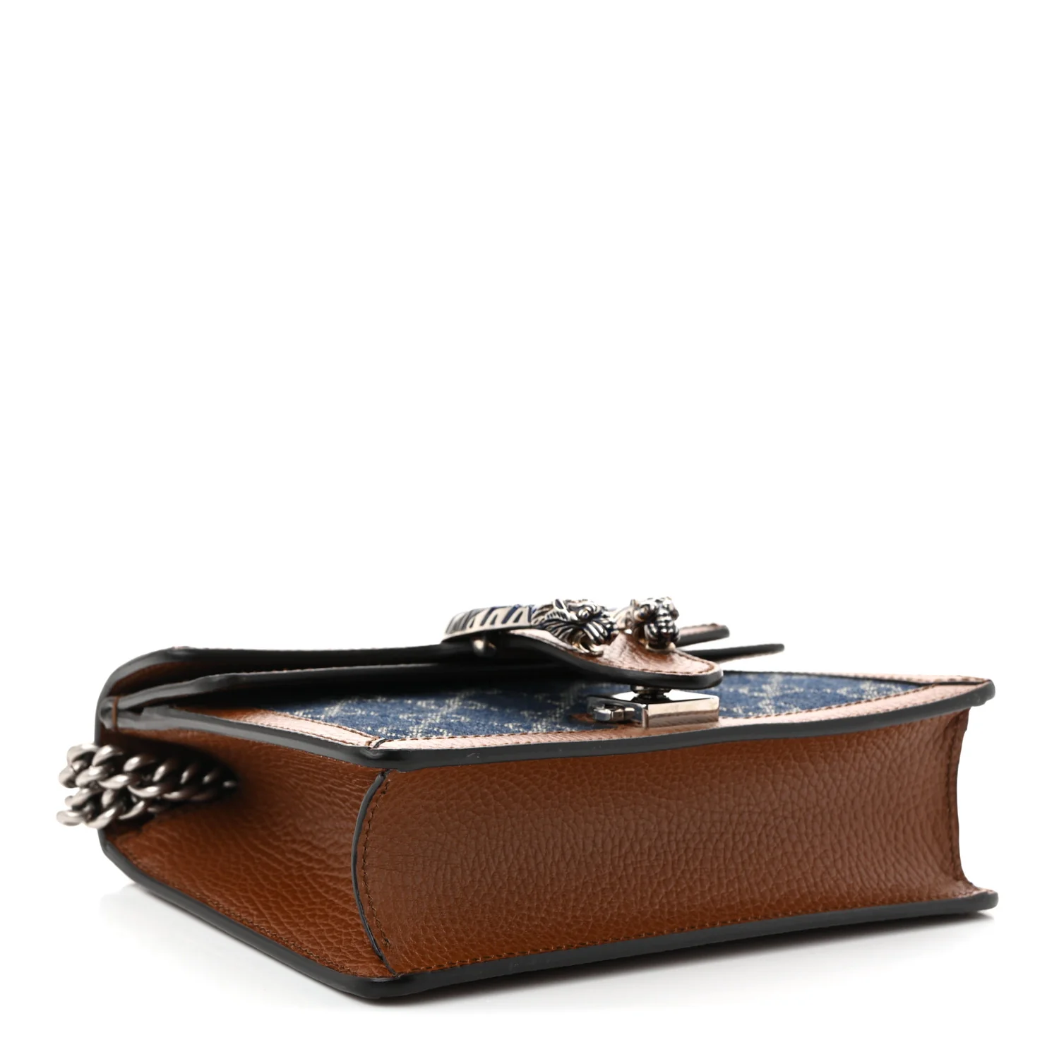 New Denim GG Monogram Dollar Calfskin Enamel Mini Dionysus Shoulder Bag Blue Tea Cuir Epilog Electric Blue - Top Club