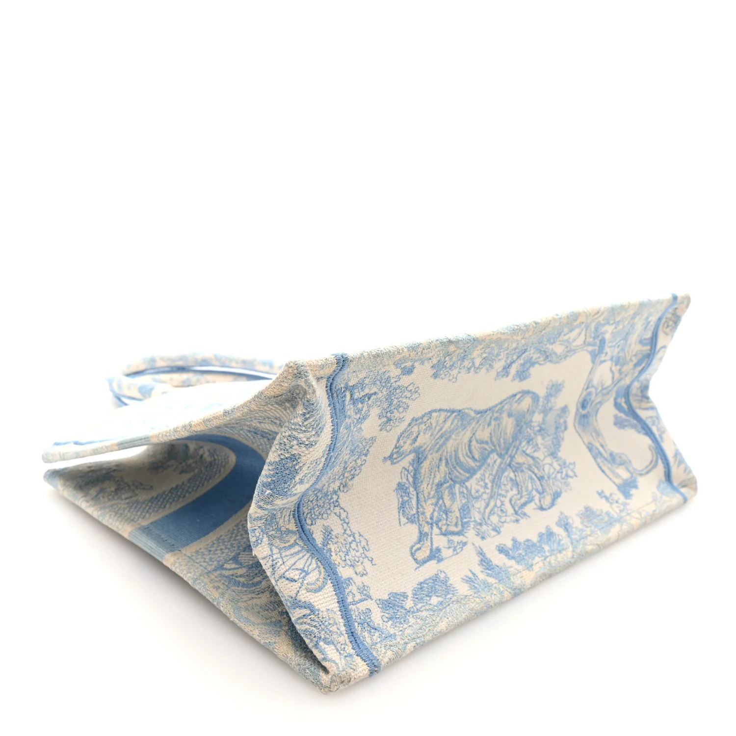 Canvas Embroidered Medium Dioriviera Toile De Jouy Book Tote Light Blue - Top Club