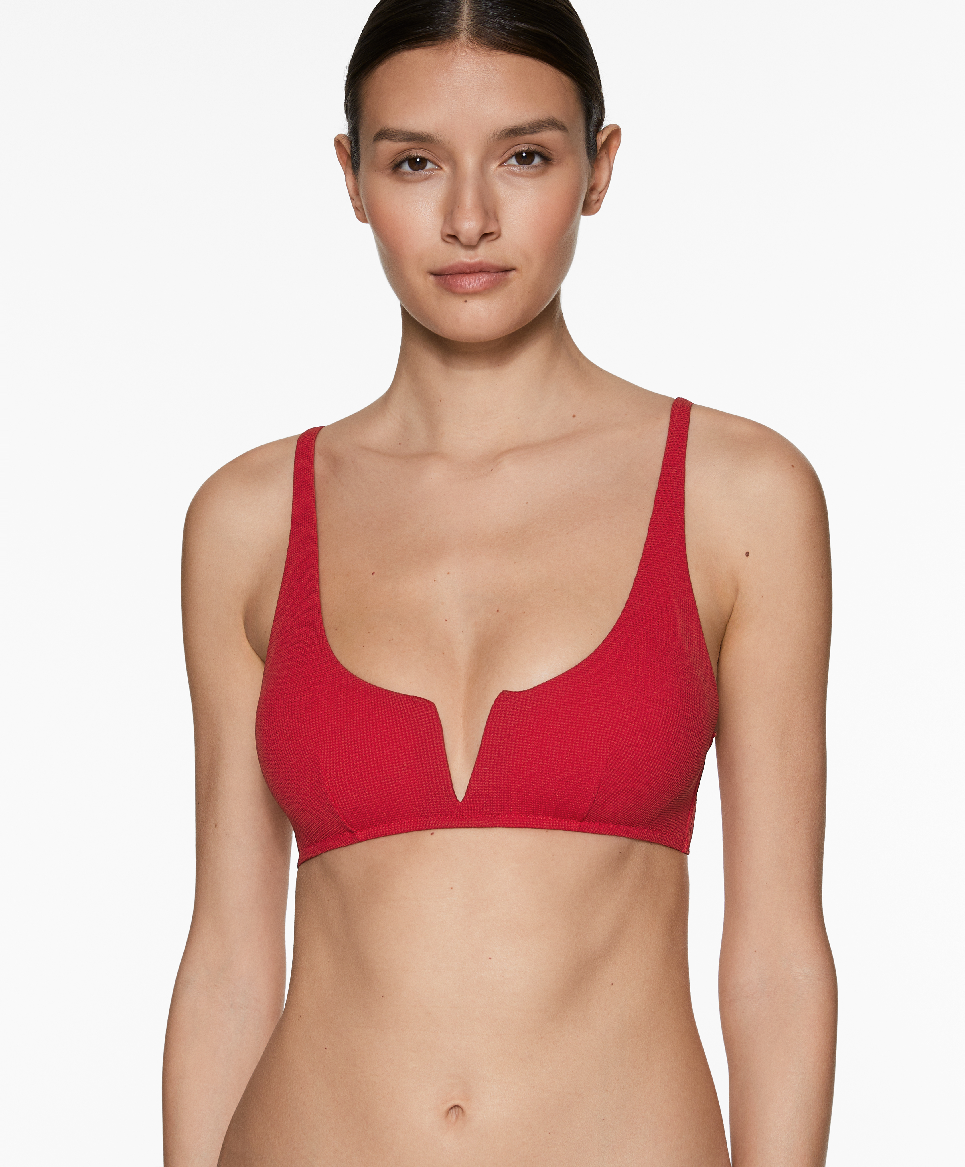 OYSHO Piqué halterneck bikini top