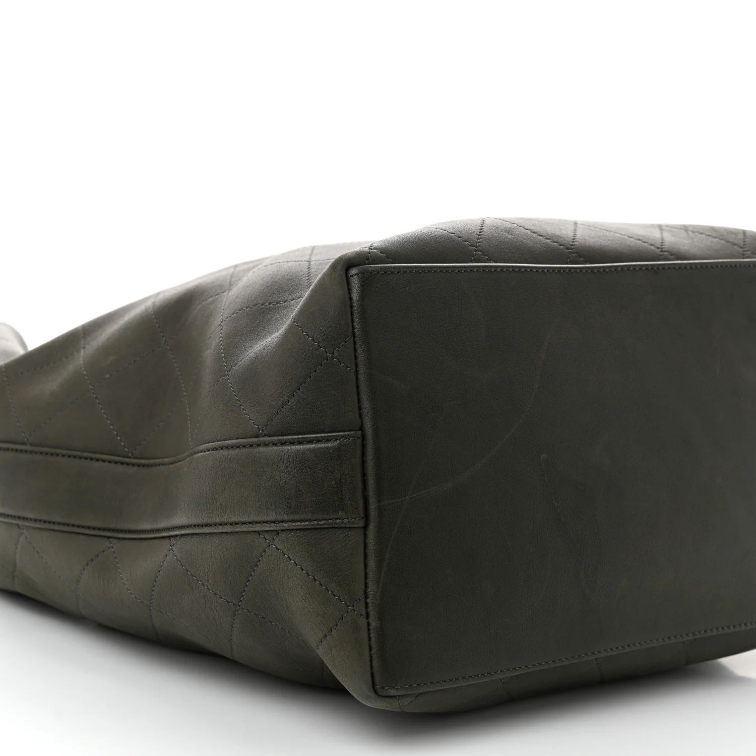 Calfskin Quilted Small On My Shoulder Drawstring Bag Dark Green - Top Club