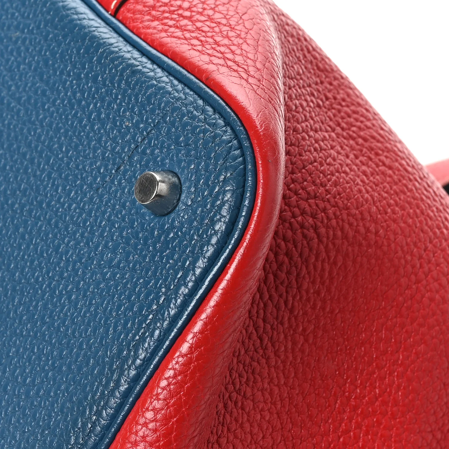Taurillon Clemence Picotin Lock 22 MM Rouge Casaque Bleu Thalassa - Top Club
