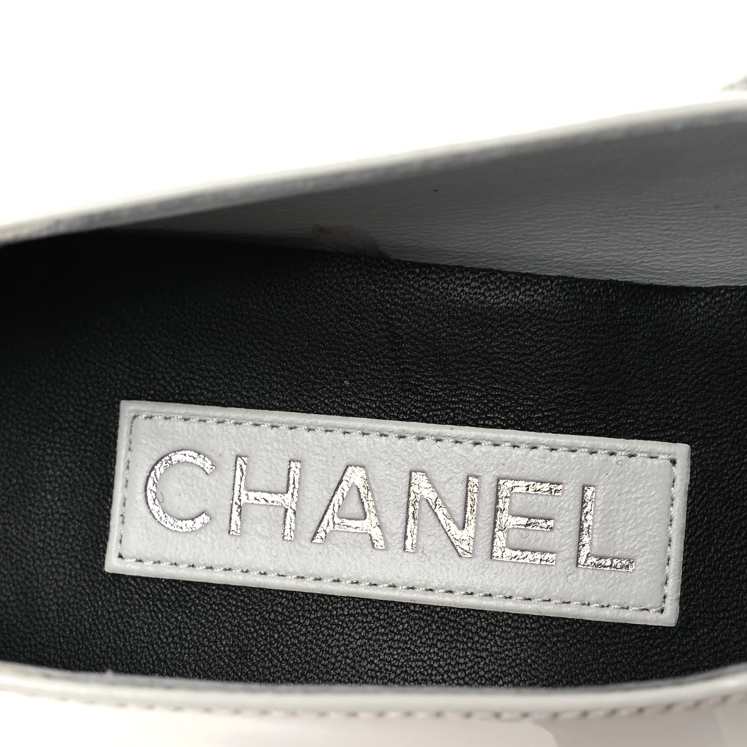 Patent Calfskin Mary Janes Flats 39 White Black - Top Club