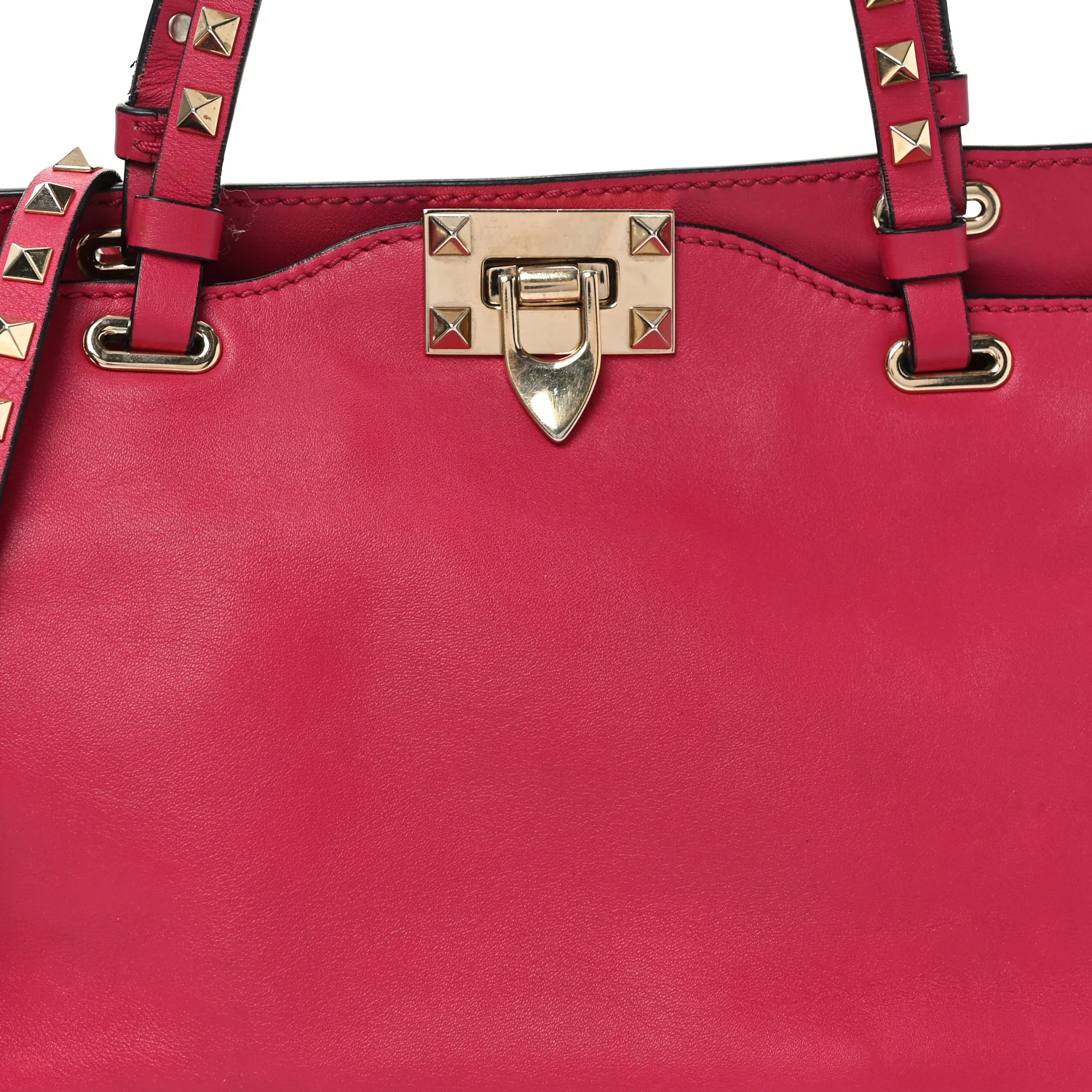 Vitello Small Rockstud Tote Cyclamin - Top Club